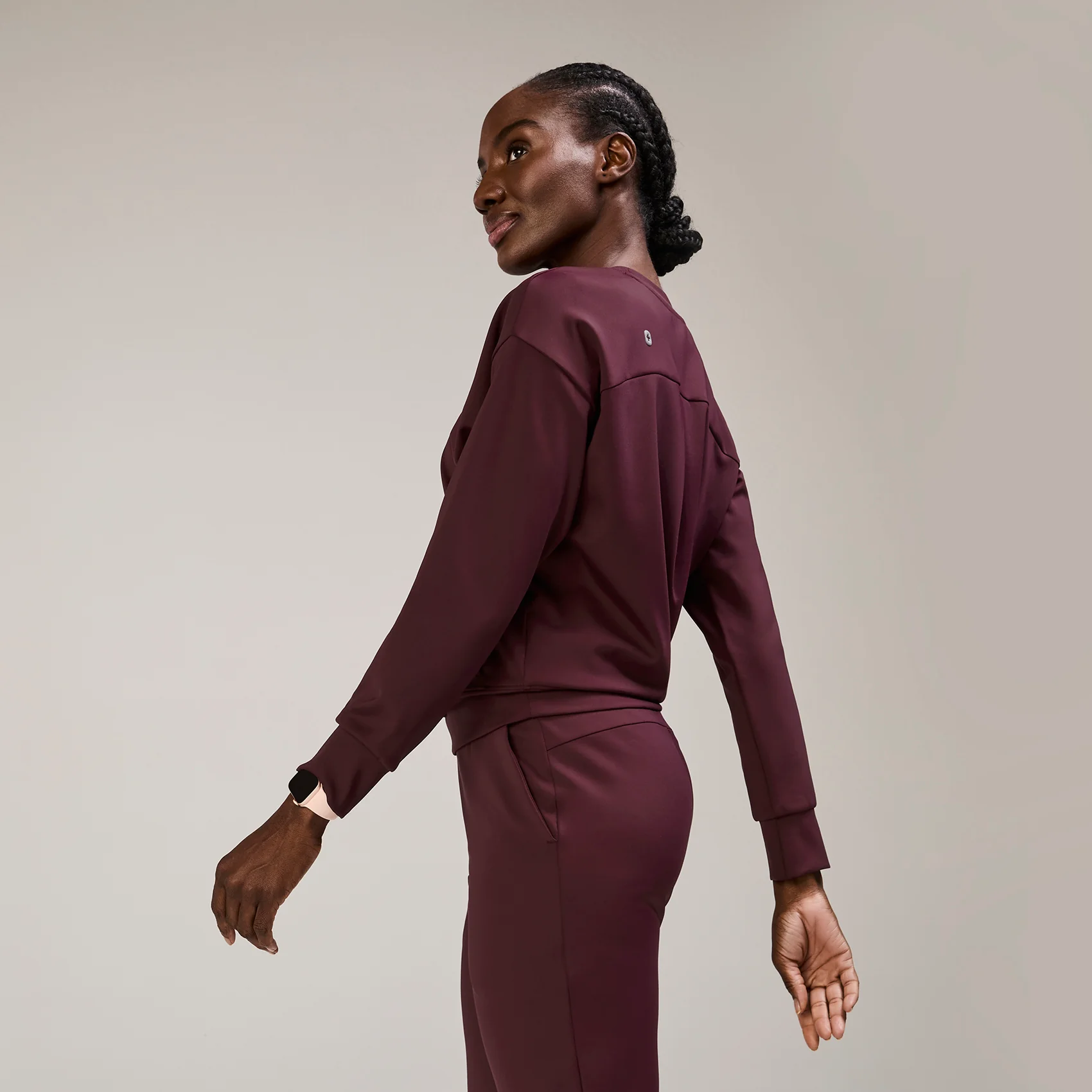 women's Burgundy Cornelia FORMx Crewneck - Scrub Top™