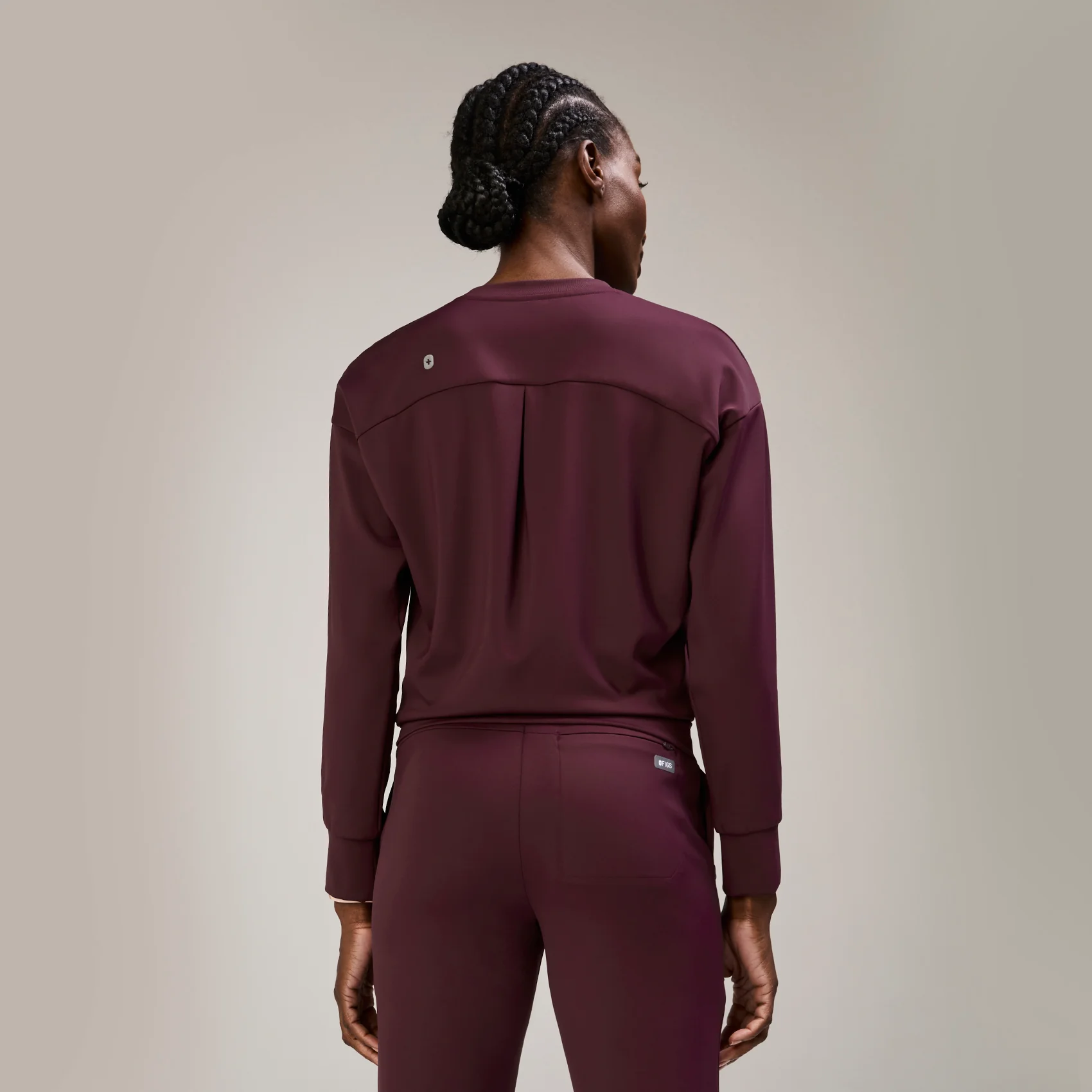 women's Burgundy Cornelia FORMx Crewneck - Scrub Top™