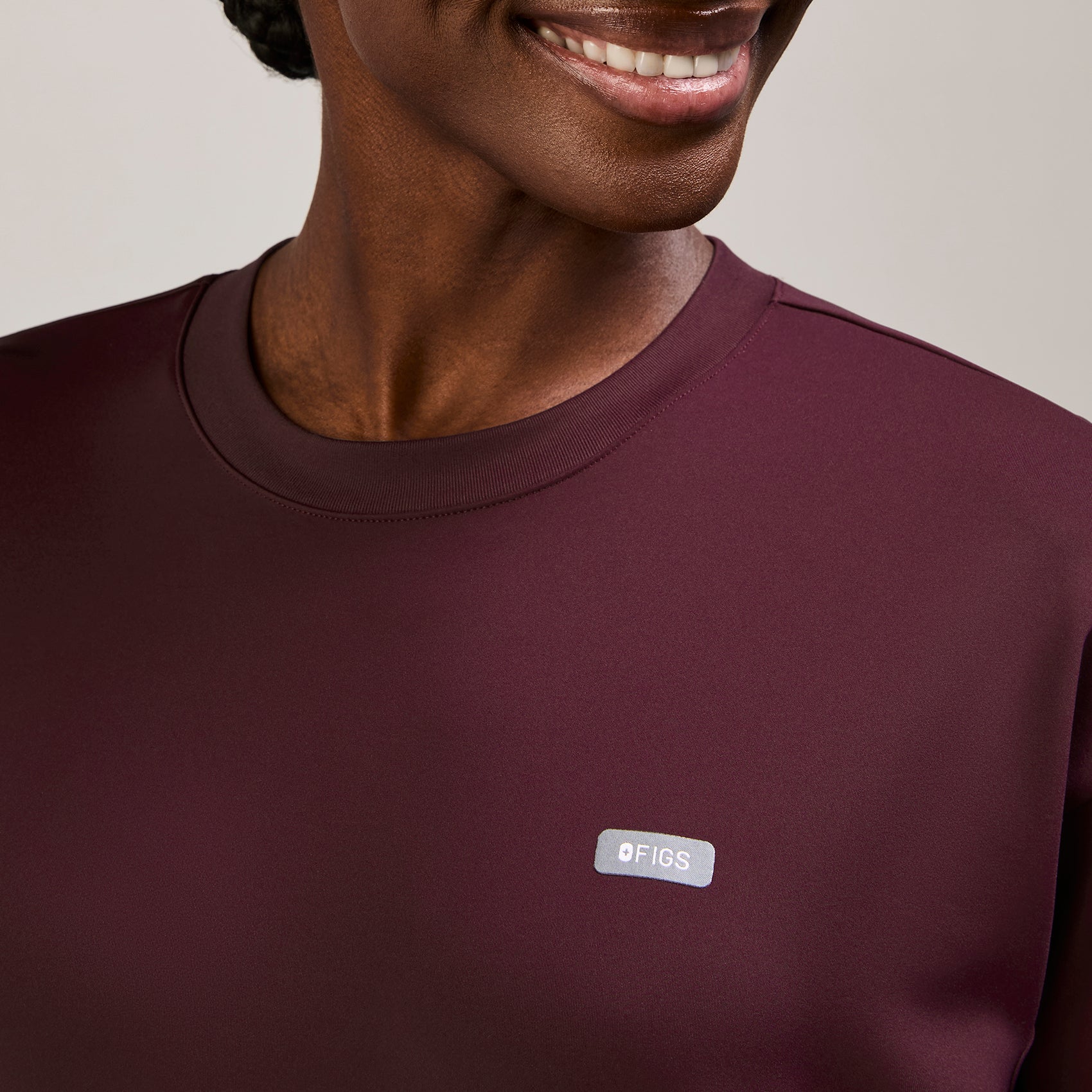 women's Burgundy Cornelia FORMx Crewneck - Scrub Top™