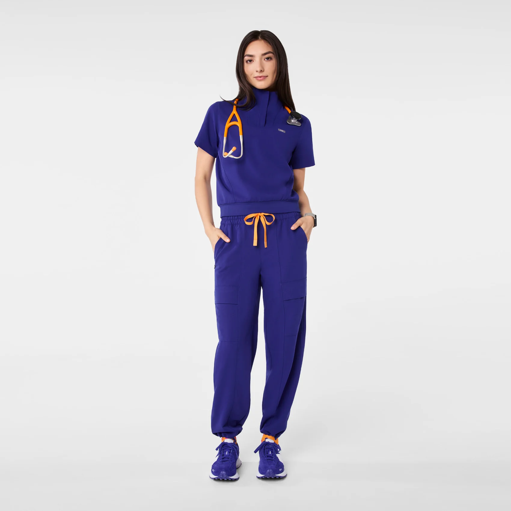 women's Deep Royal Blue High Waisted Giuliana Relaxed Straight Leg - Tall Scrub Pant™