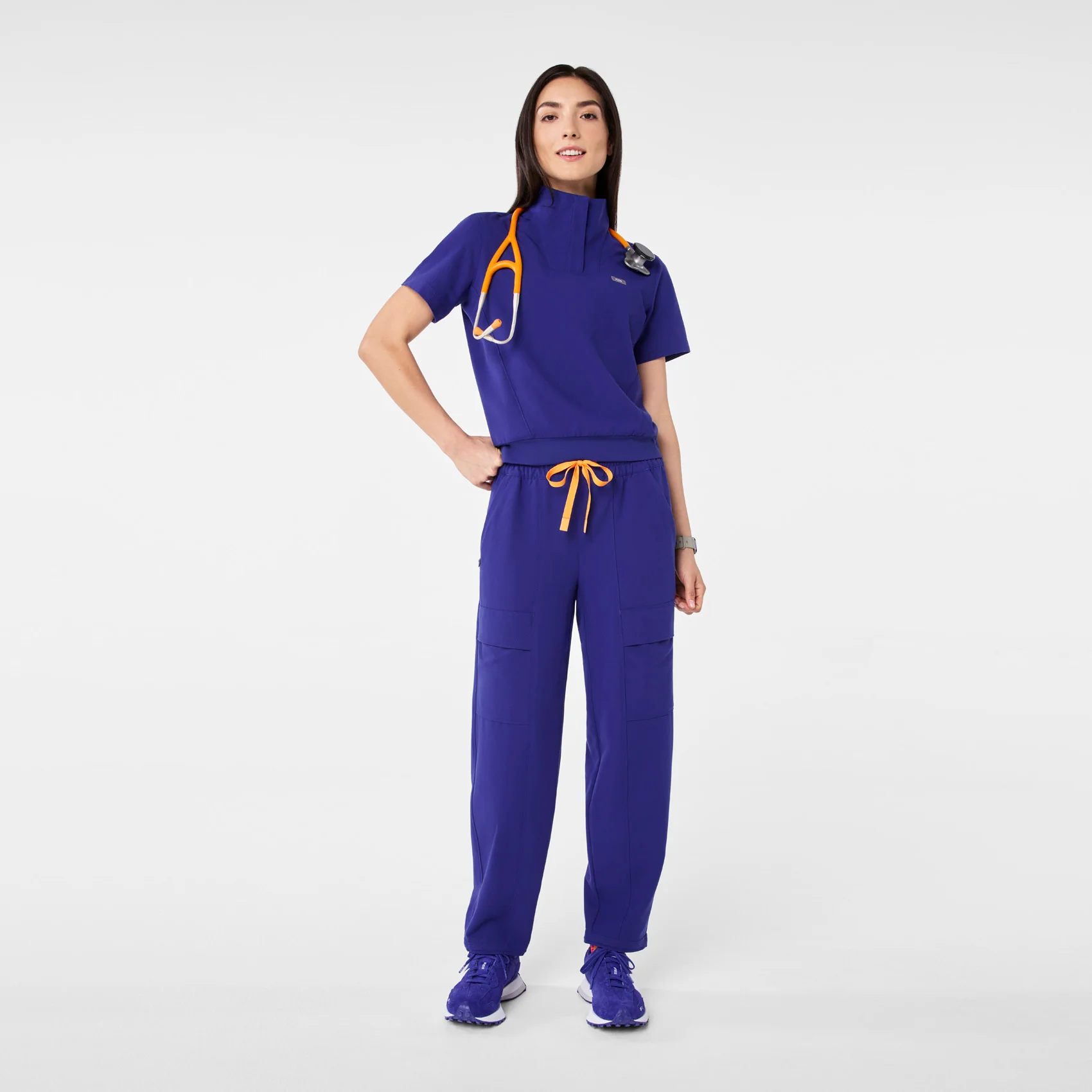 women's Deep Royal Blue High Waisted Giuliana Relaxed Straight Leg - Tall Scrub Pant™