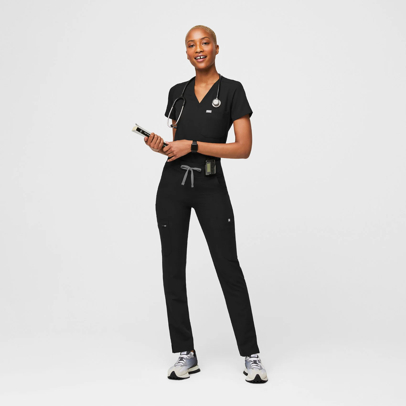 women's Black Yola™ High Waisted 2.0 - Tall Skinny Scrub Pants