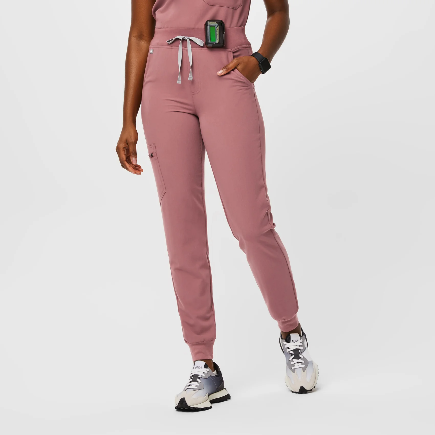 women's Mauve Zamora™ High Waisted - Petite Jogger Scrub Pants