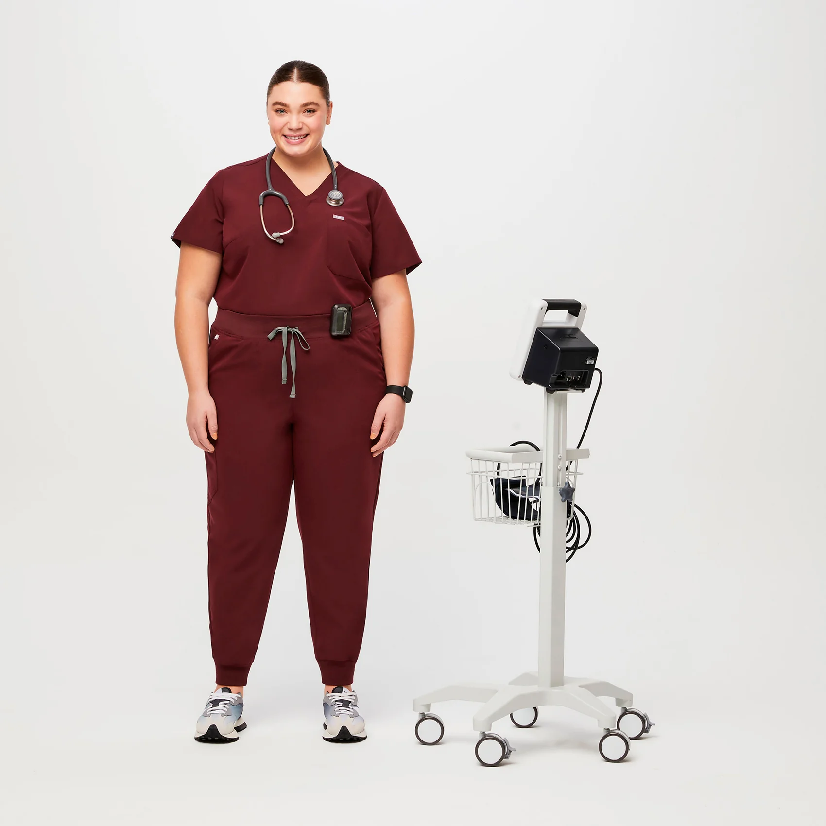 3868-women-s-burgundy-high-waisted-zamoratm-tall-jogger-scrub-pants-3xl-6xl-2.webp women's Burgundy High Waisted Zamora™ - Tall Jogger Scrub Pants (3XL - 6XL)