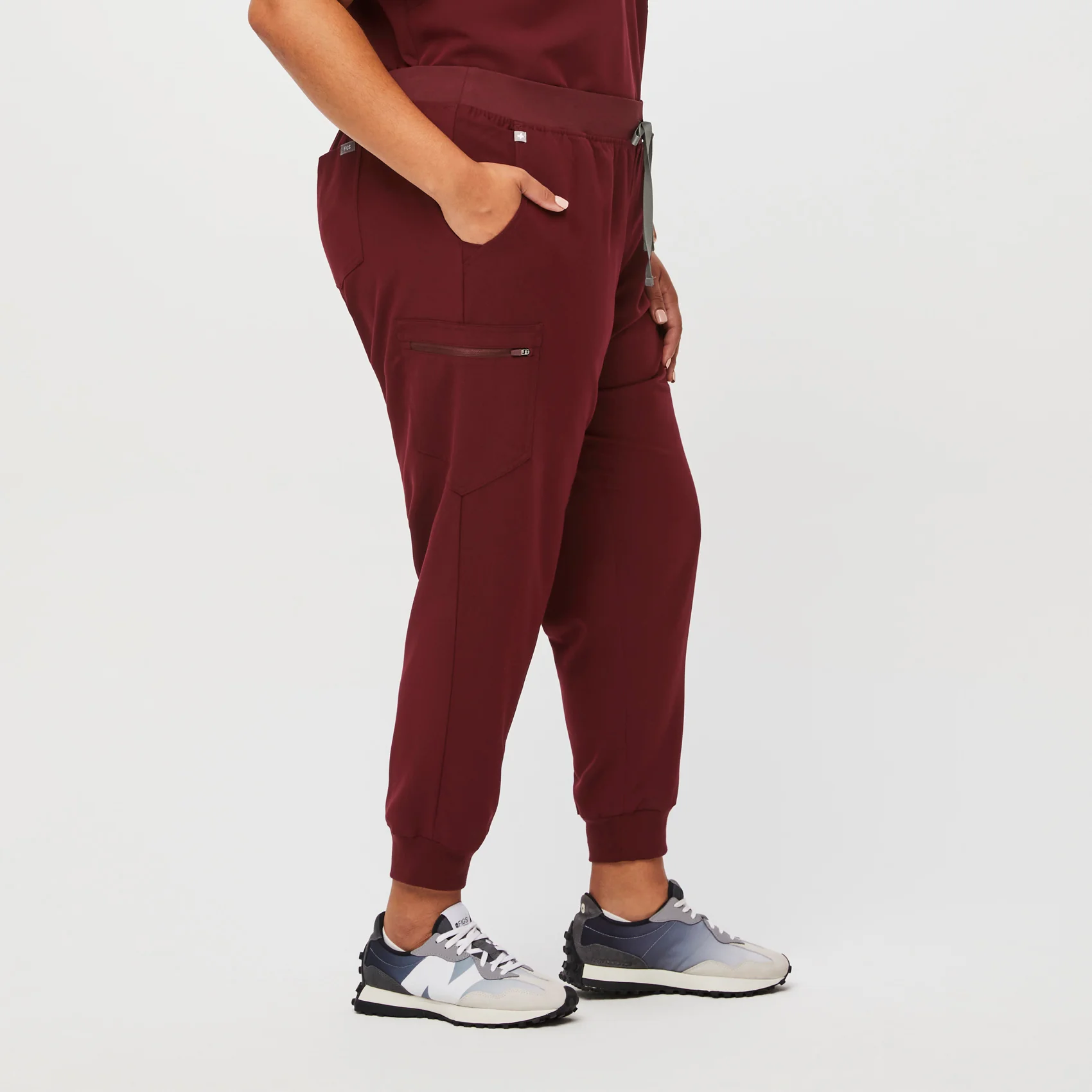 women's Burgundy Zamora™ - Jogger Scrub Pants (3XL - 6XL)