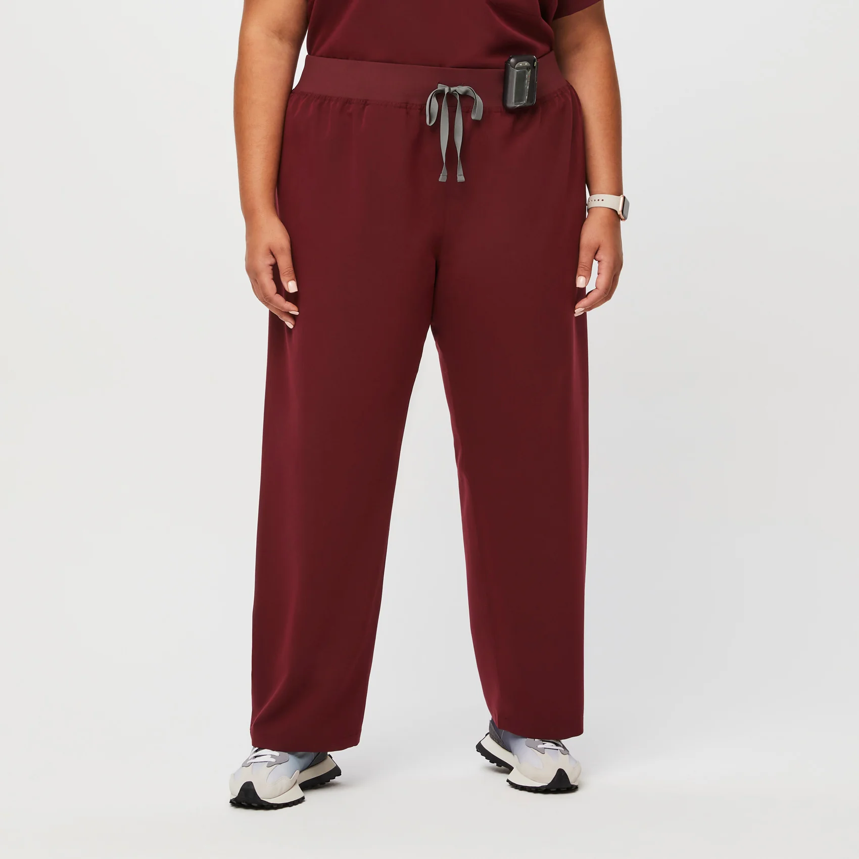 women's Burgundy High Waisted Livingston™ - Basic Scrub Pants (3XL - 6XL)