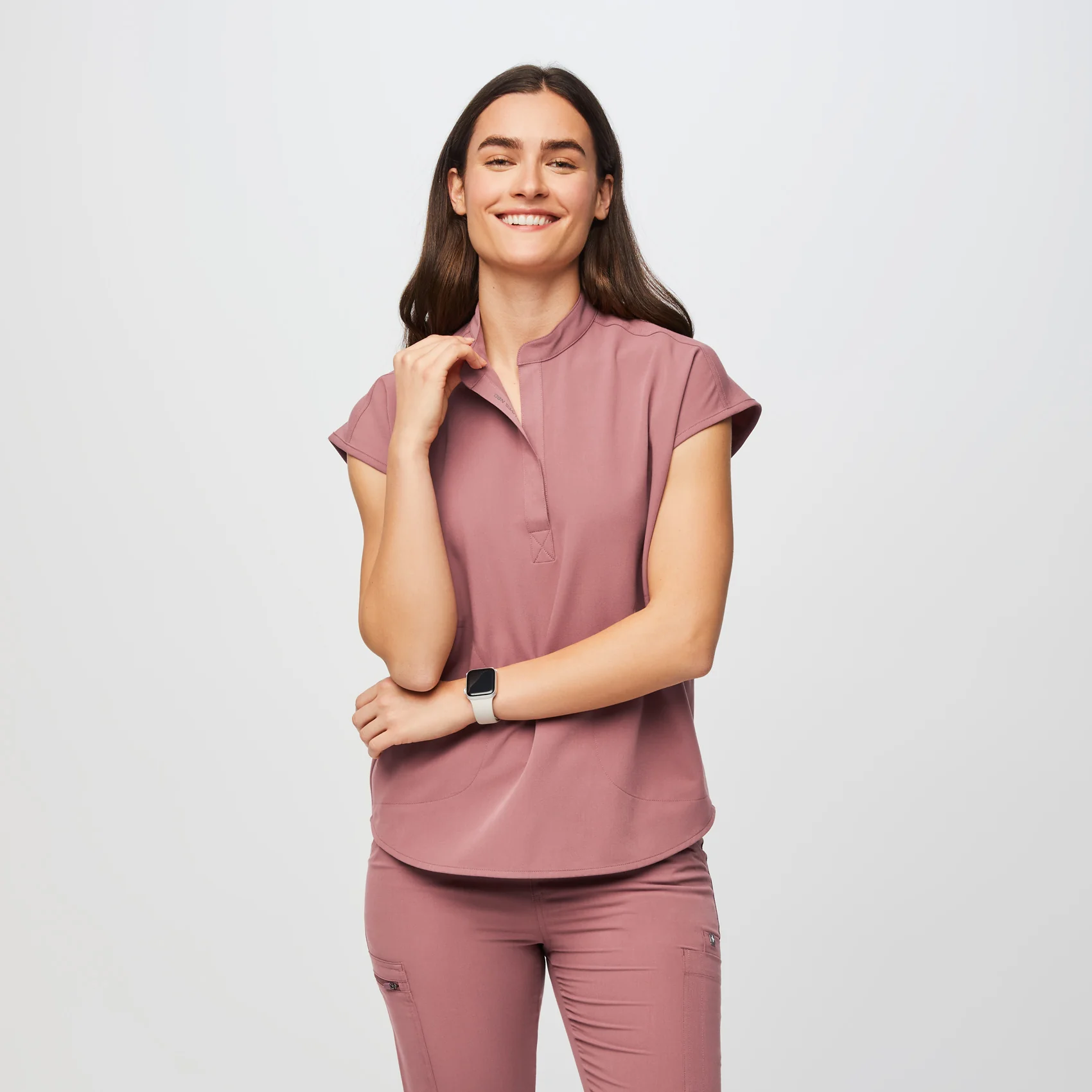 women's Mauve Rafaela™ - Oversized  Scrub Top (3XL - 6XL)