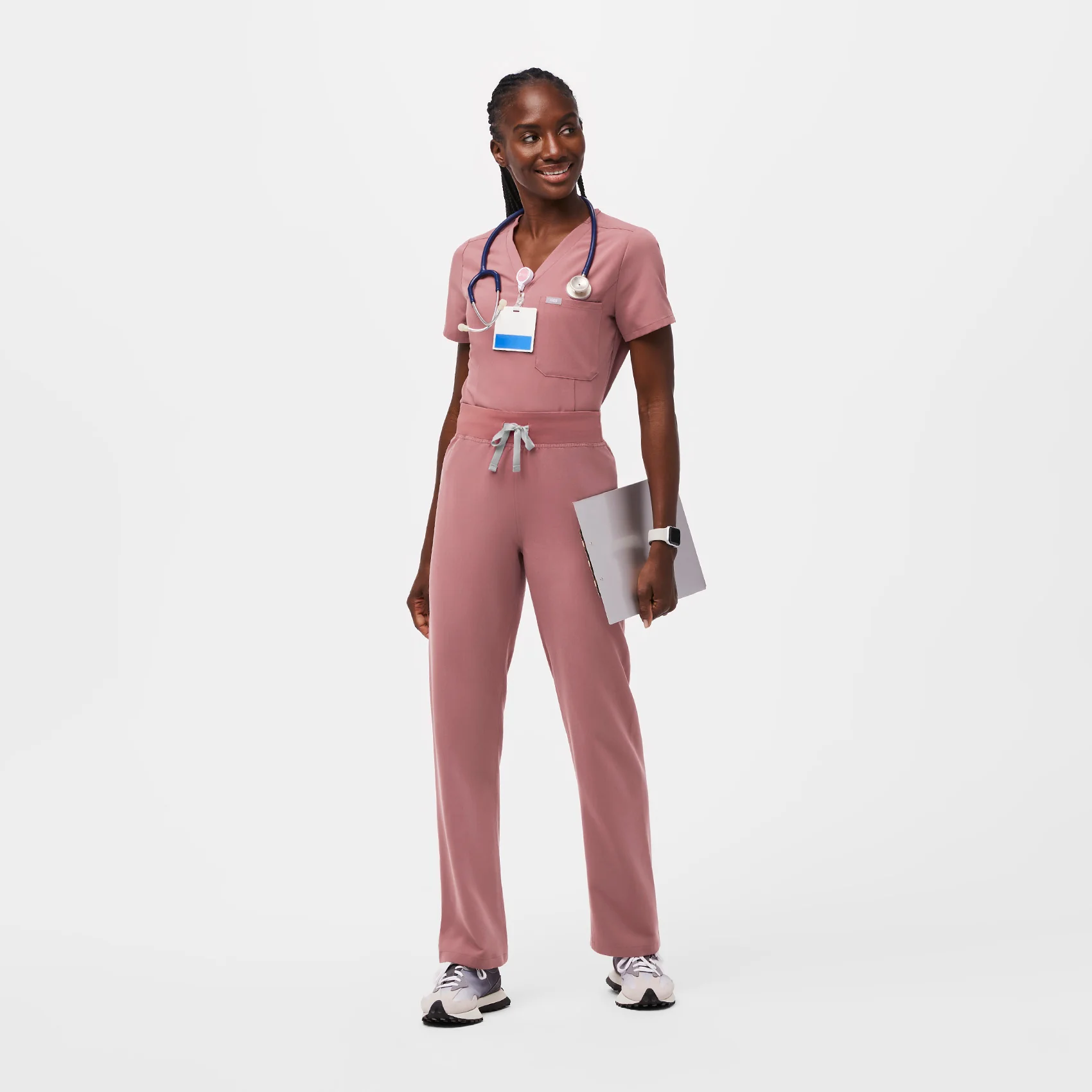 women's Mauve High Waisted Livingston™ - Tall Basic Scrub Pants (3XL - 6XL)