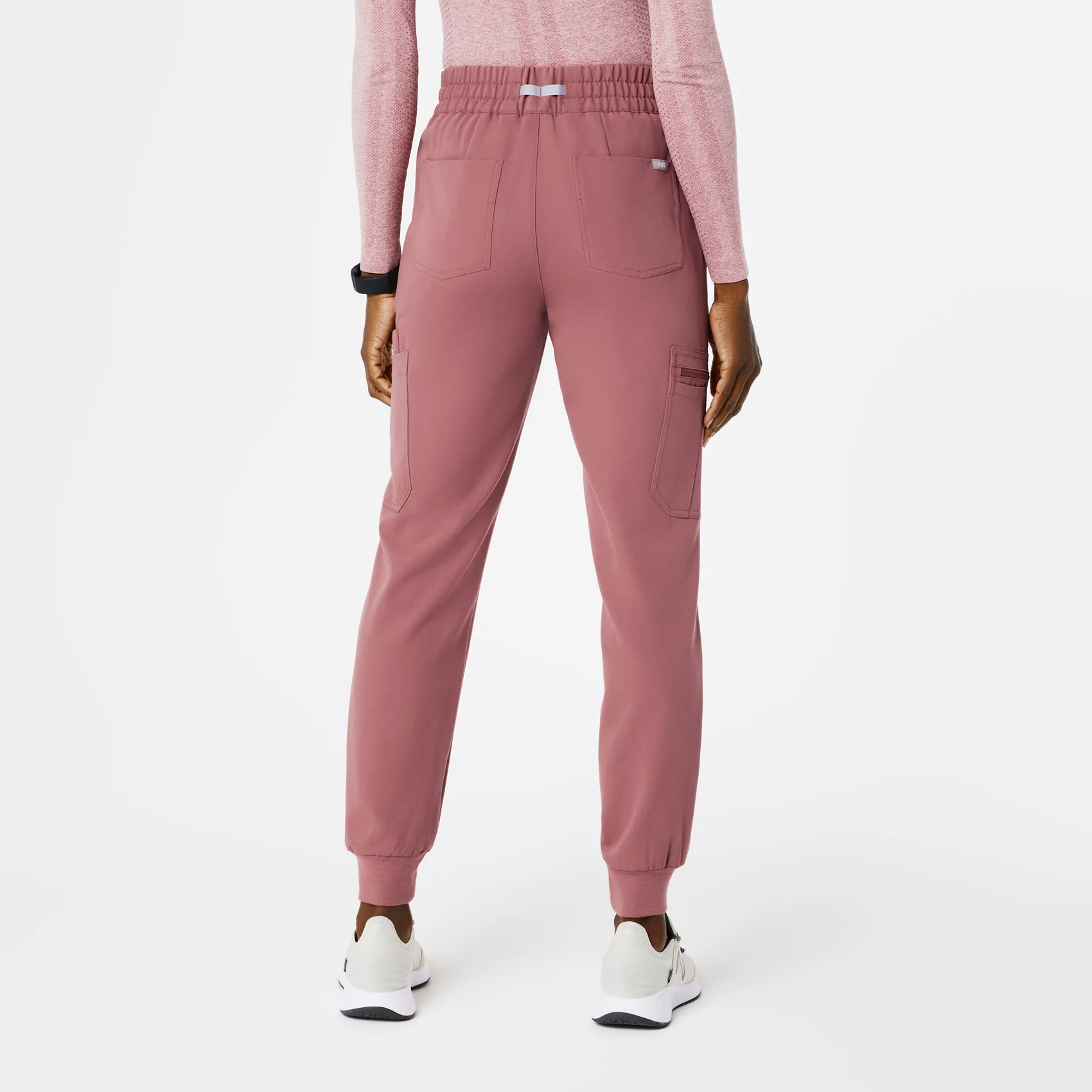 women's Mauve High Waisted Uman Relaxed - Petite Jogger Scrub Pants