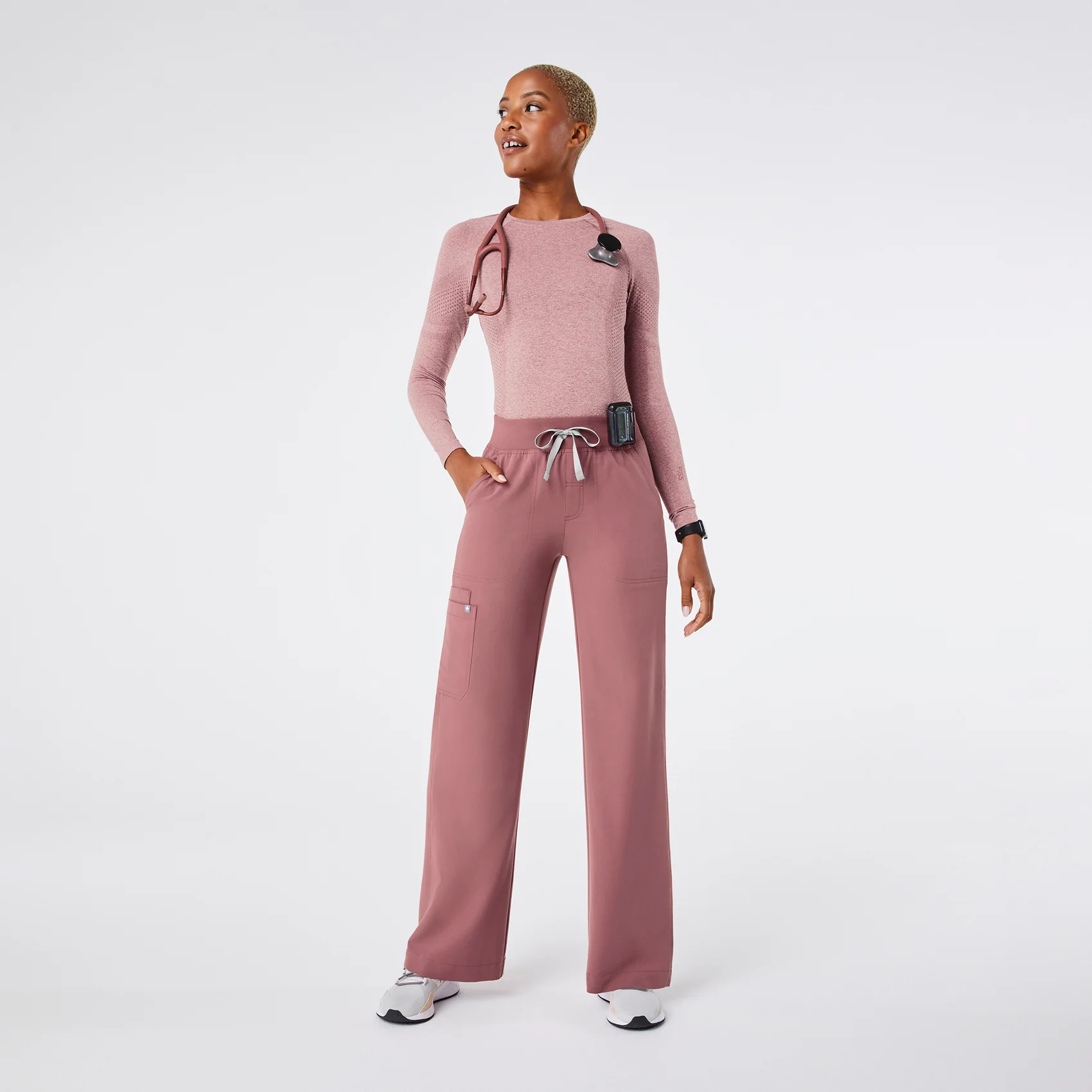 4857-women-s-mauve-high-waisted-isabel-wide-leg-tall-scrub-pant-2.webp women's Mauve High Waisted Isabel Wide Leg - Tall Scrub Pant