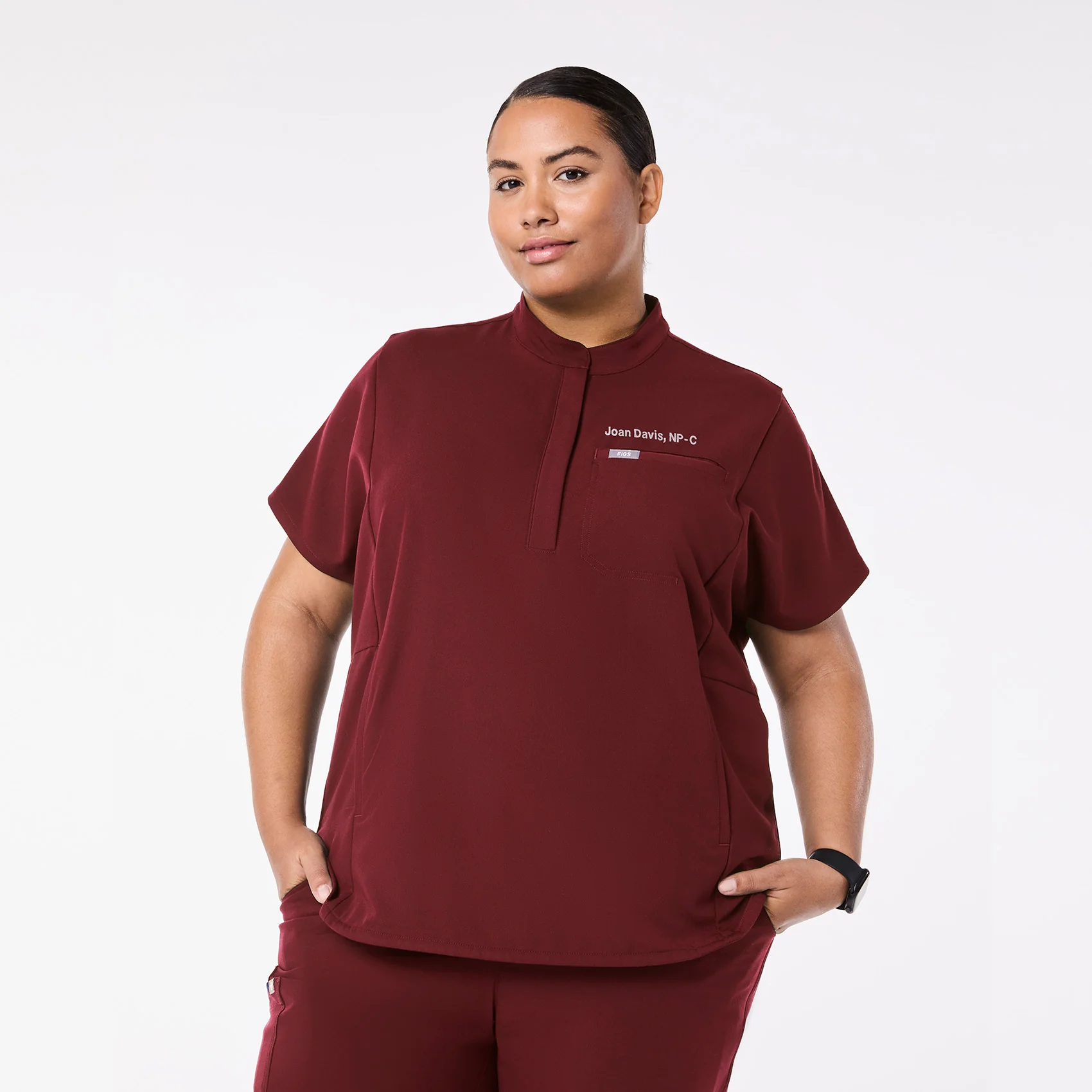 4943-women-s-burgundy-montex-mock-neck-scrub-top-3xl-6xl-1.webp women's Burgundy Montex - Mock Neck Scrub Top (3XL-6XL)