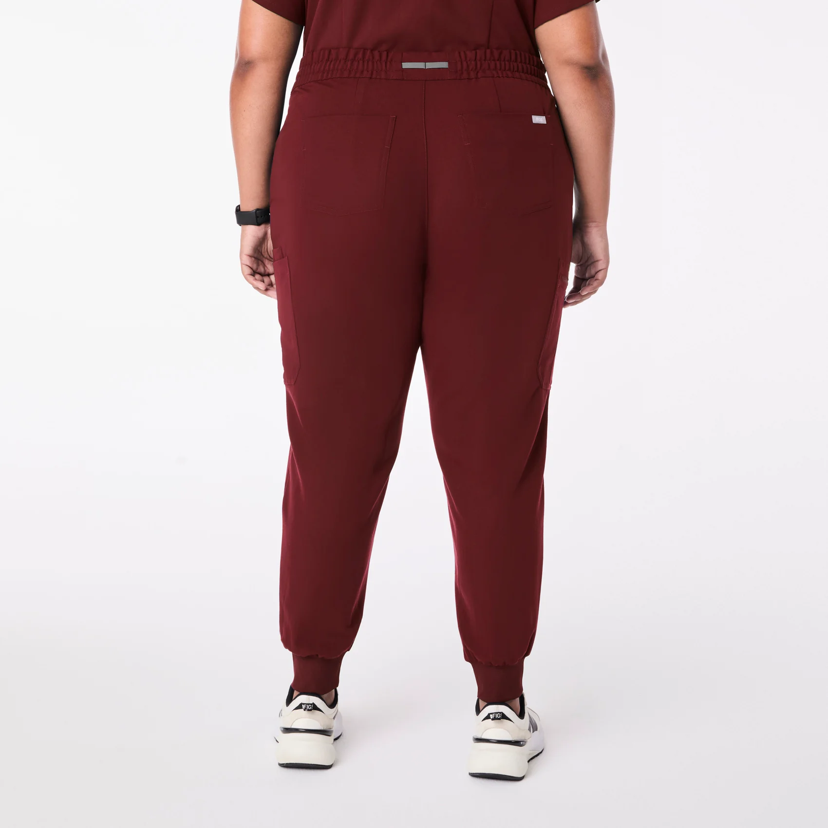 women's Burgundy High Waisted Uman Relaxed - Tall Jogger Scrub Pant (3XL-6XL)