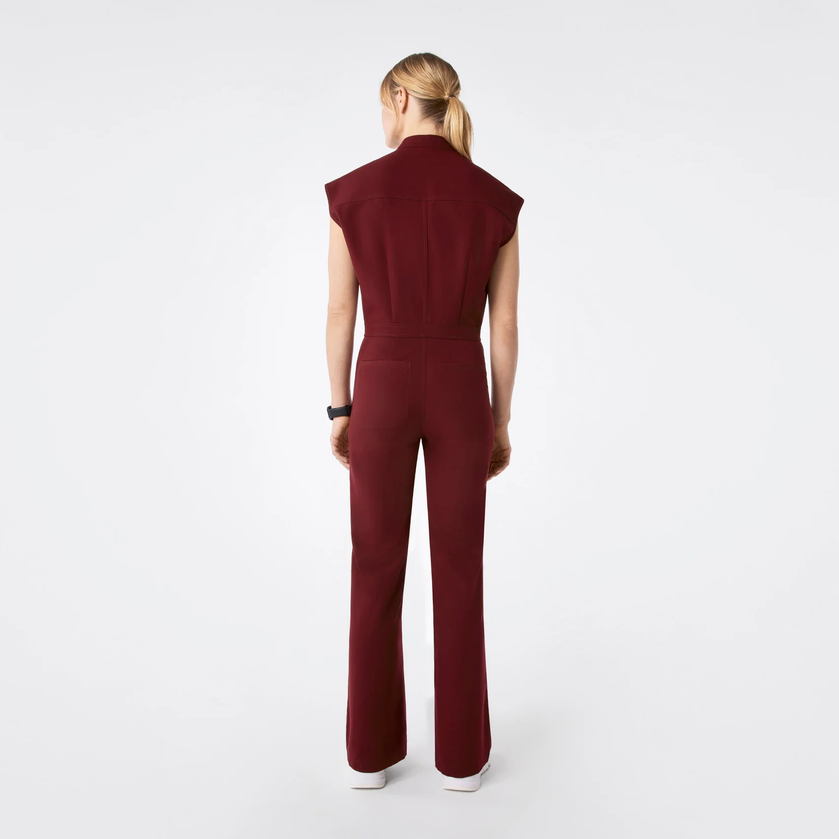 women's Burgundy Rafaela Wide Leg - Tall ScrubJumpsuit™