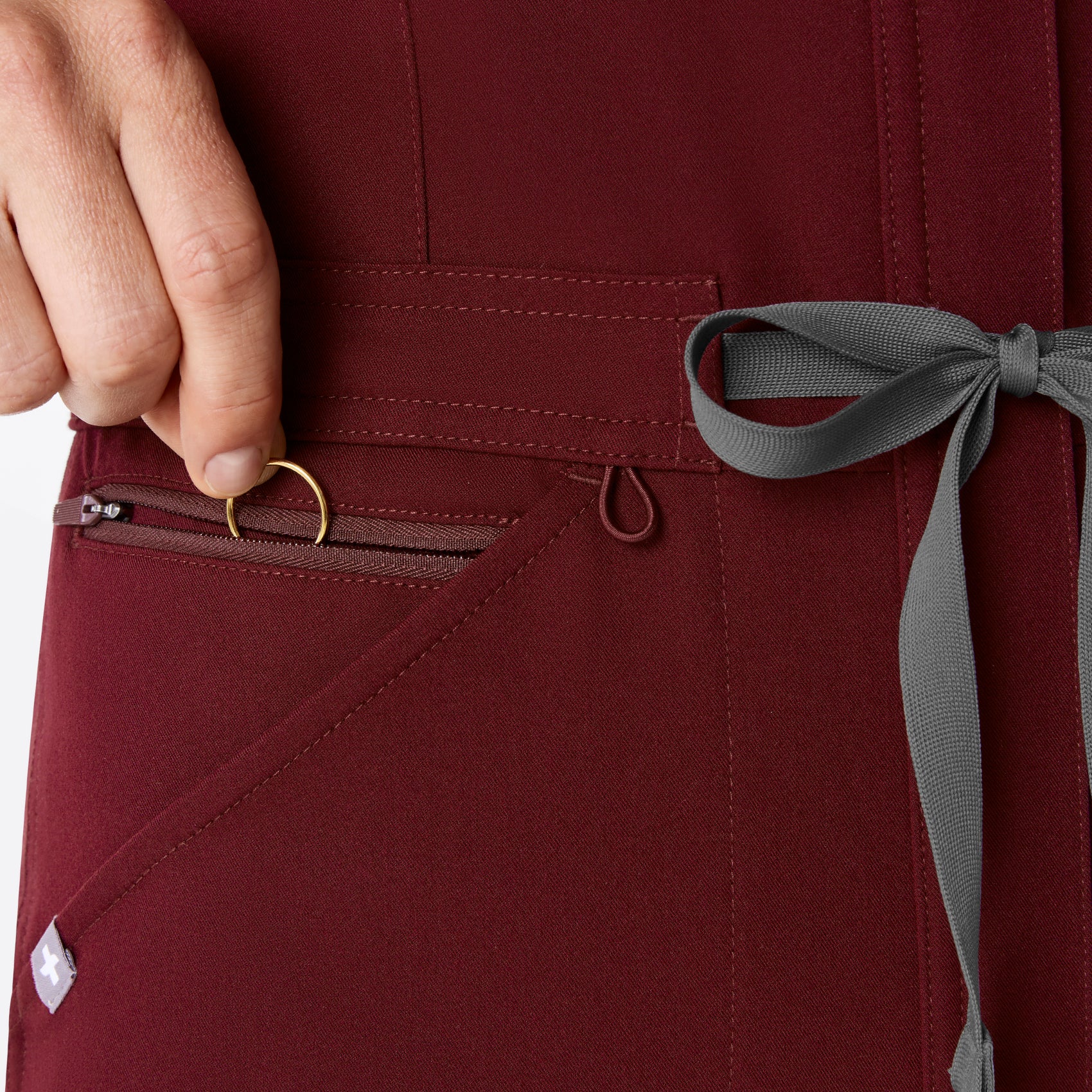 women's Burgundy Rafaela Wide Leg - Tall ScrubJumpsuit™