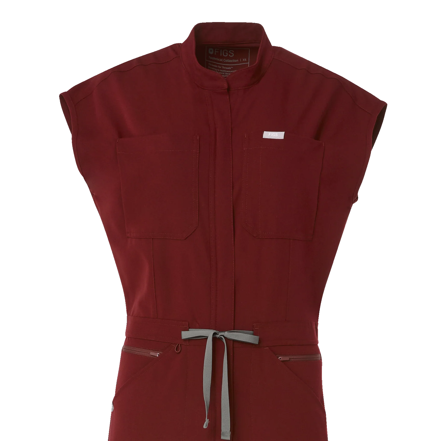 women's Burgundy Rafaela Wide Leg - Tall ScrubJumpsuit™