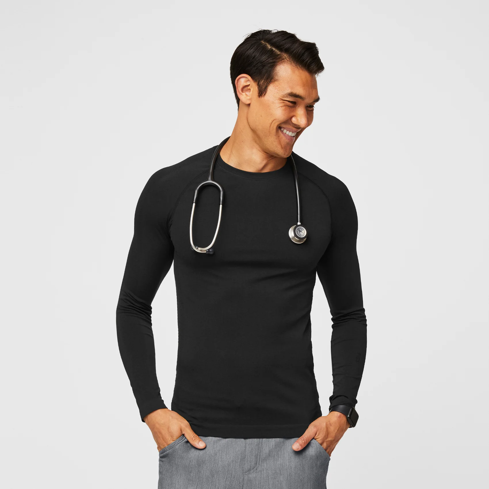 men's Black Makato Seamless - Longsleeve Underscrub (3XL-6XL)