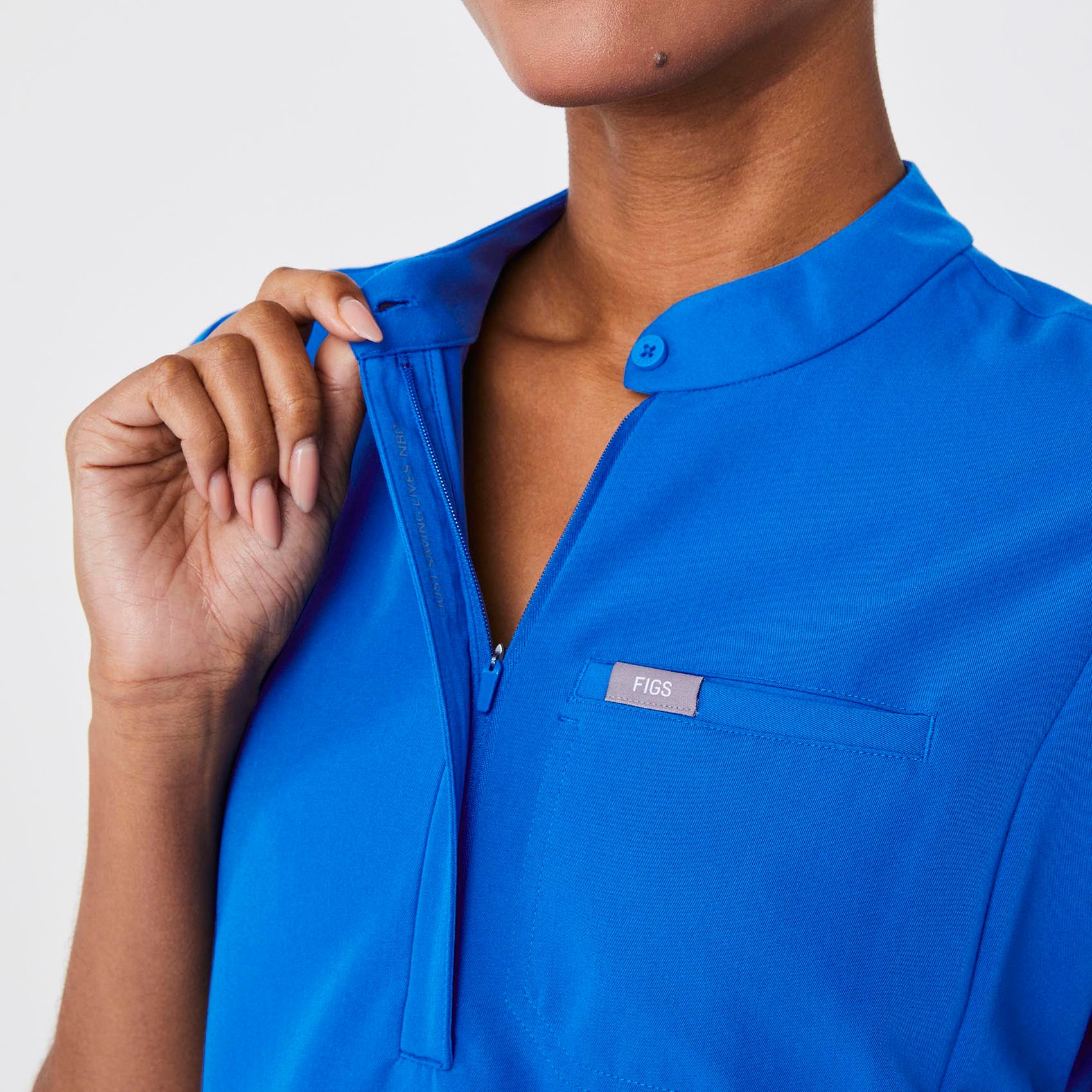 5675-women-s-royal-blue-montex-mock-neck-scrub-top-5.jpg women's Royal Blue Montex - Mock Neck Scrub Top