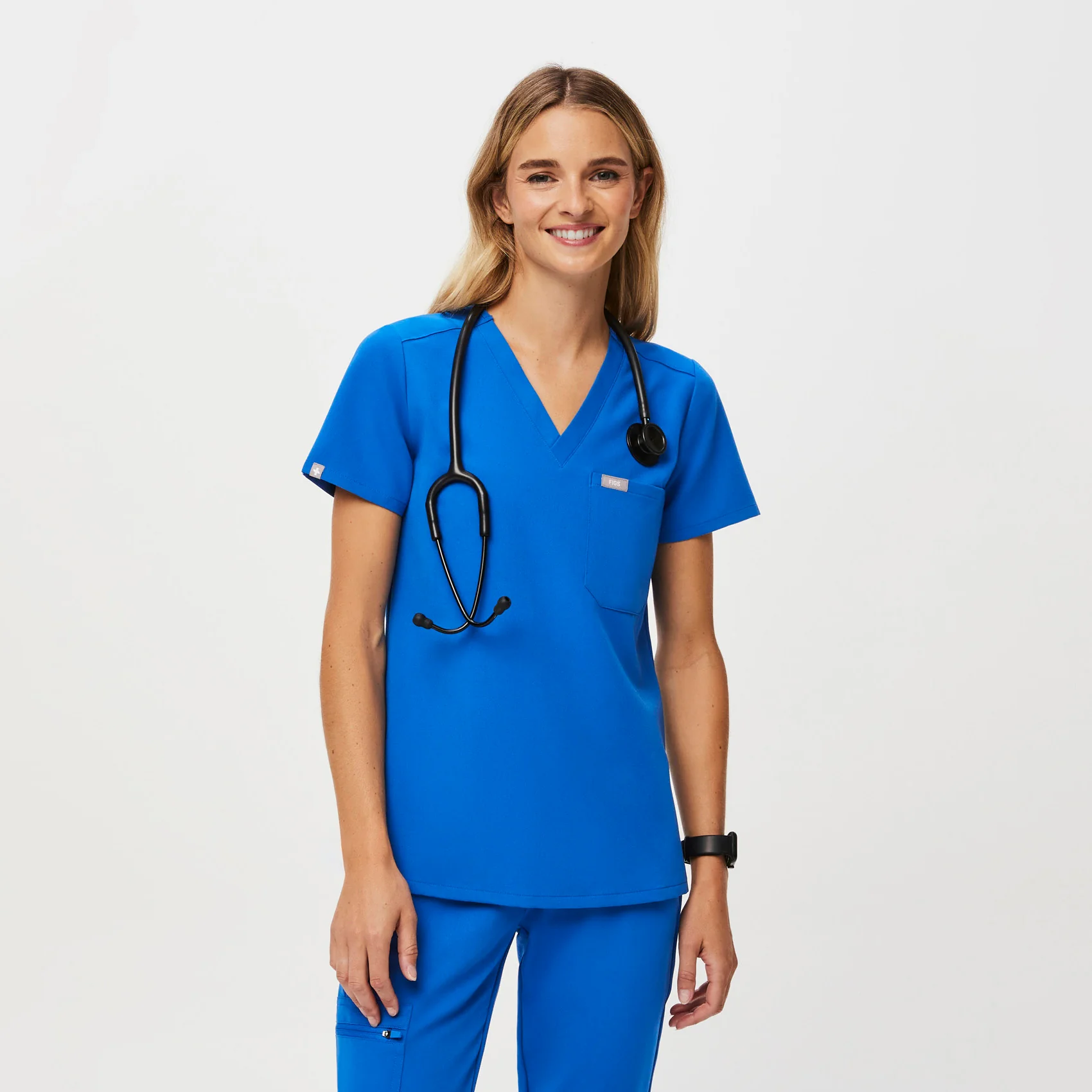 women's Royal Blue Catarina™ - Petite Scrub Top