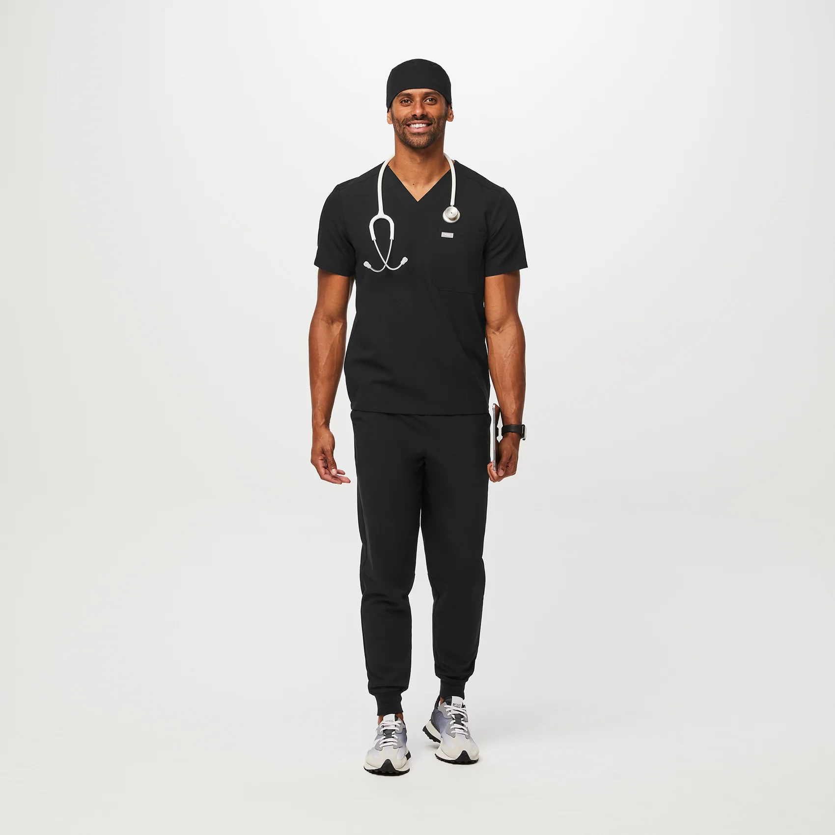 Black Modern - Classic Scrub Cap Buttonholes