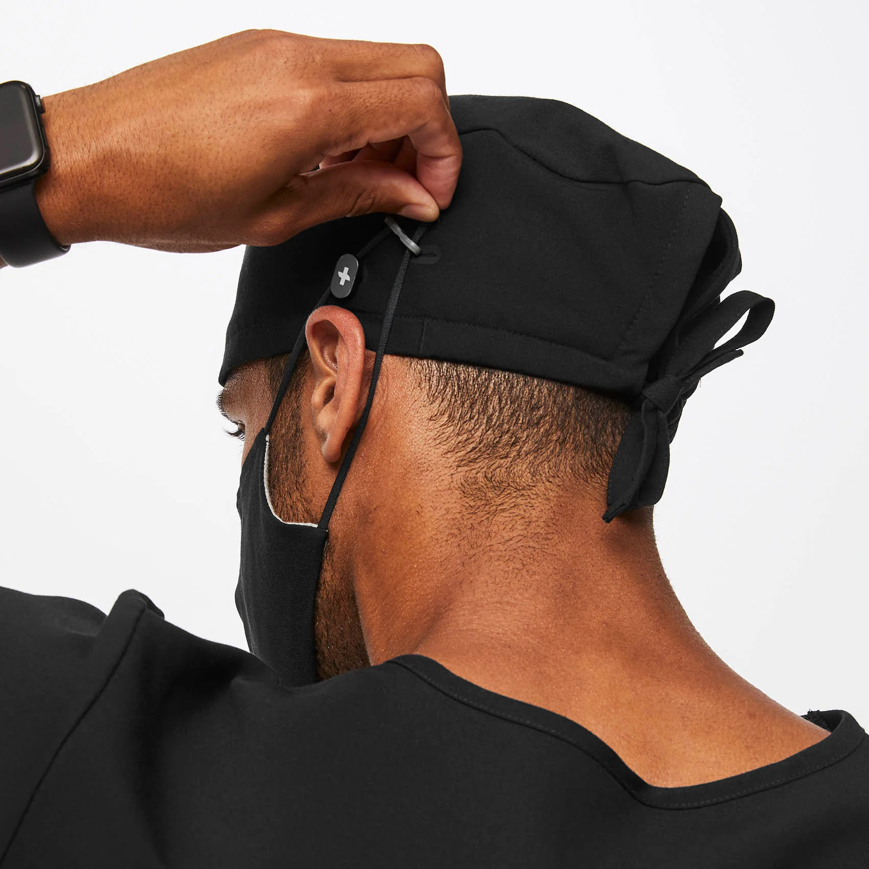 Black Modern - Classic Scrub Cap Buttonholes