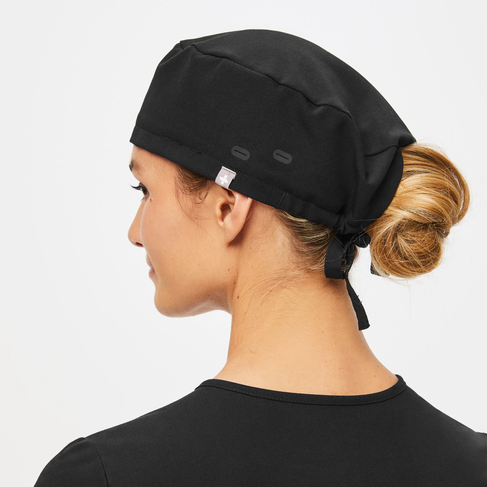 Black Modern - Classic Scrub Cap Buttonholes