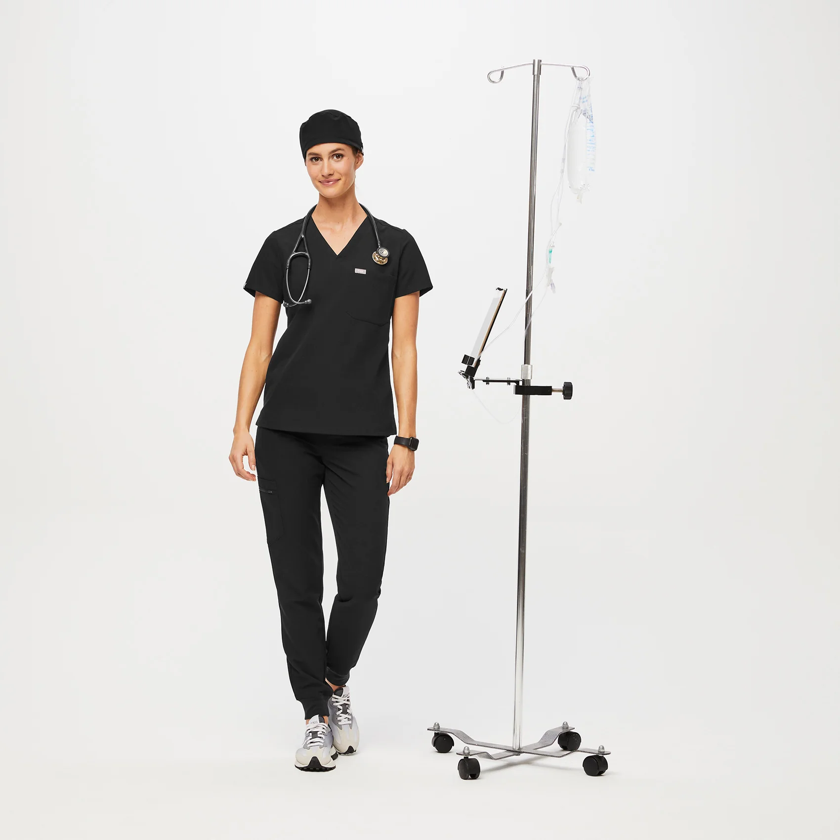 Black Modern - Classic Scrub Cap Buttonholes