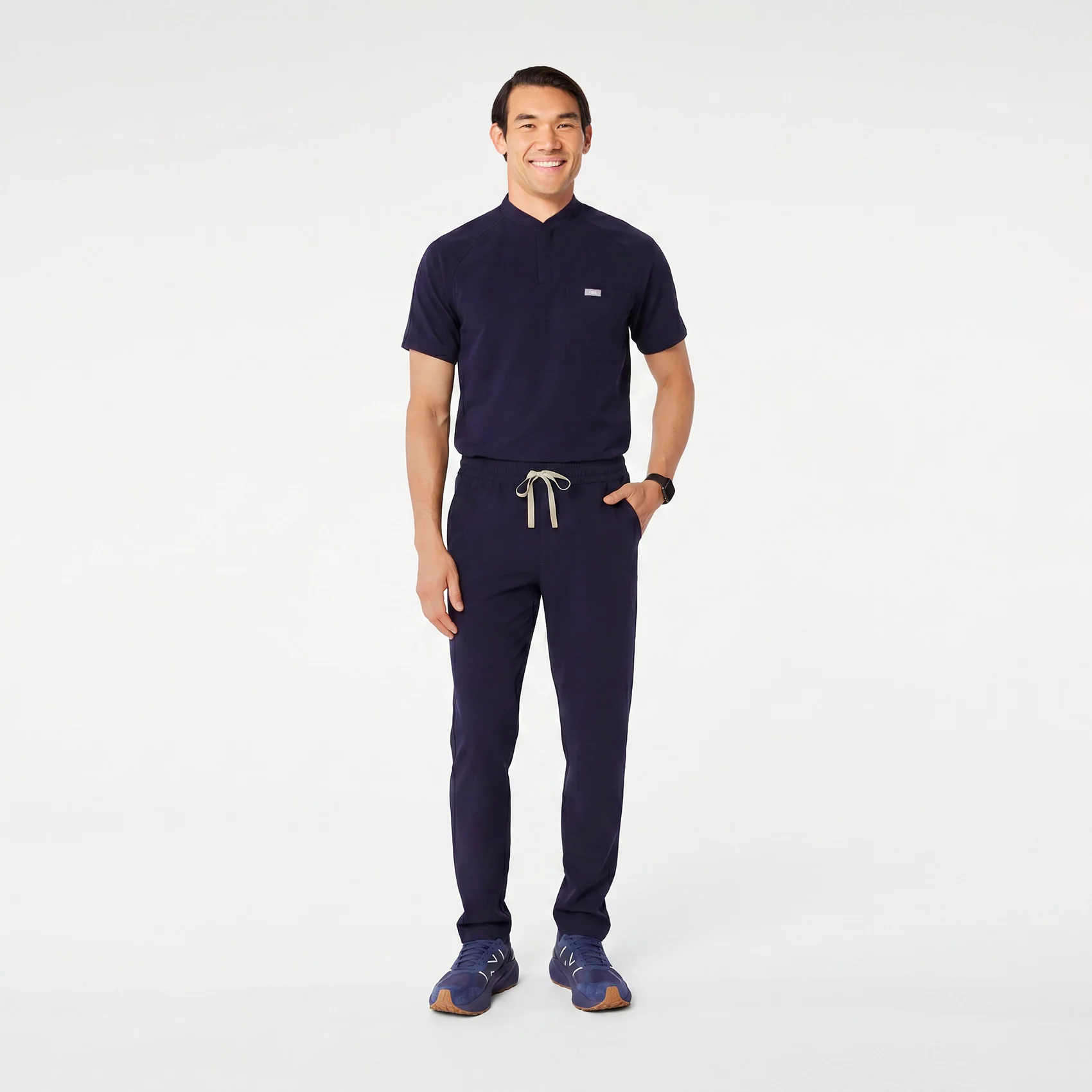 6292-men-s-navy-surrey-v-neck-scrub-top-2.webp men's Navy Surrey - V-Neck Scrub Top