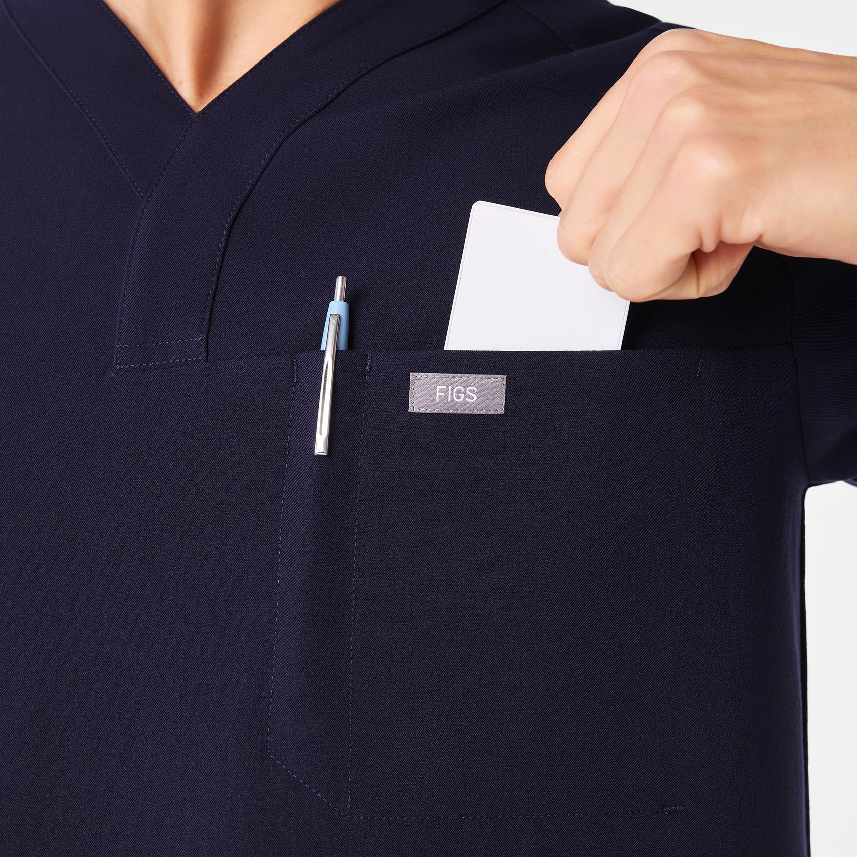 6292-men-s-navy-surrey-v-neck-scrub-top-7.jpg men's Navy Surrey - V-Neck Scrub Top