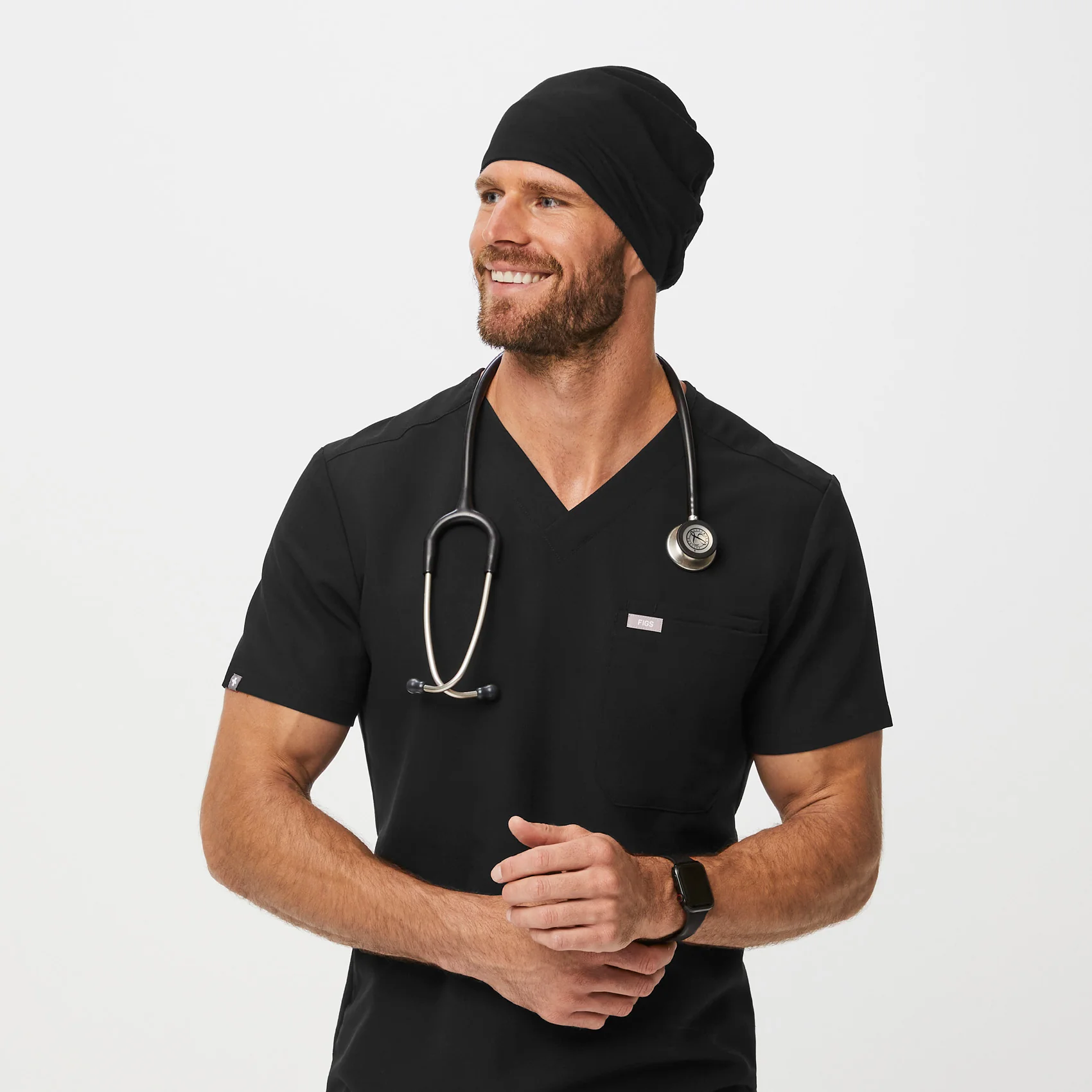 Black Modern - Expandable Scrub Cap