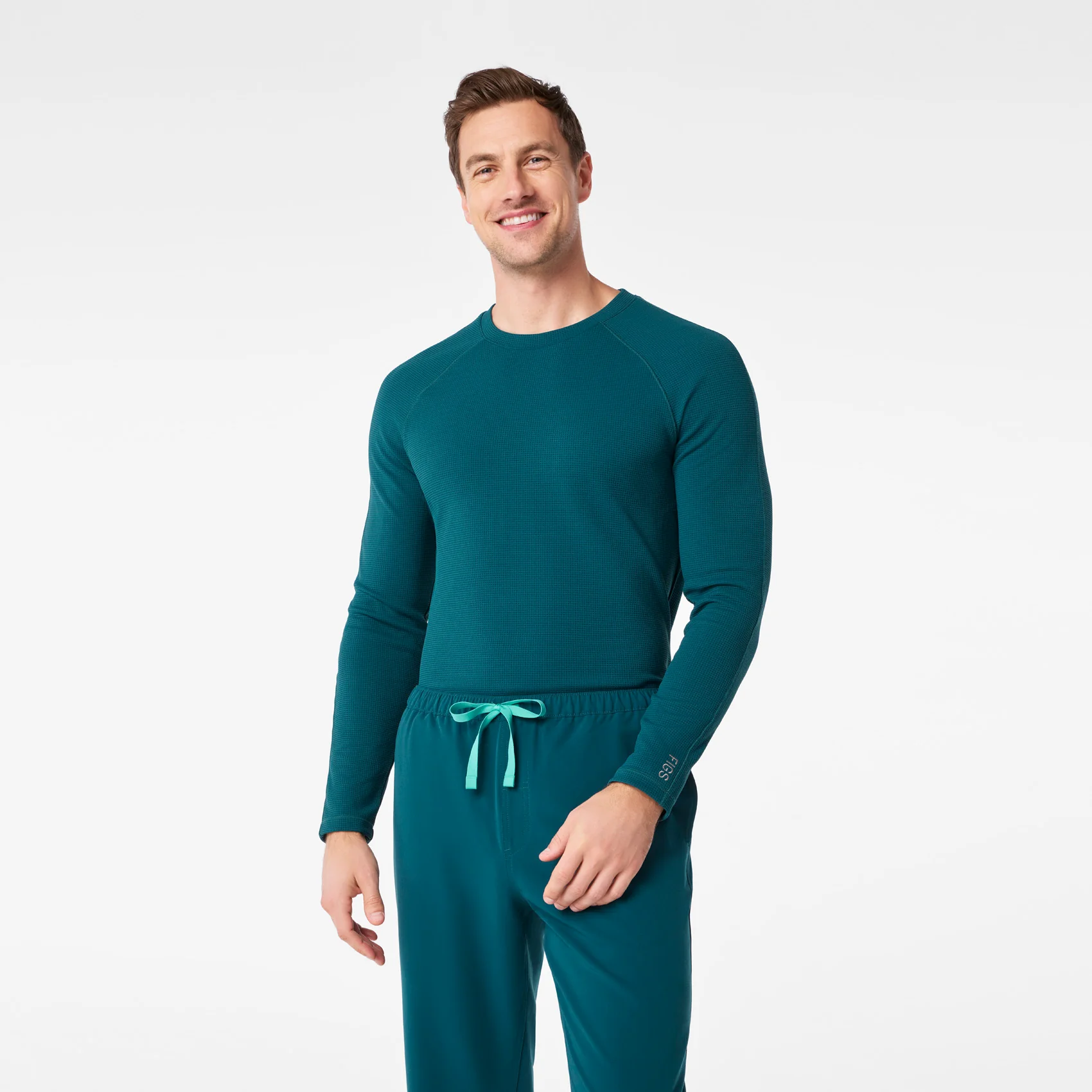 6358-men-s-caribbean-blue-waffle-longsleeve-underscrub-1.webp men's Caribbean Blue Waffle - Longsleeve Underscrub