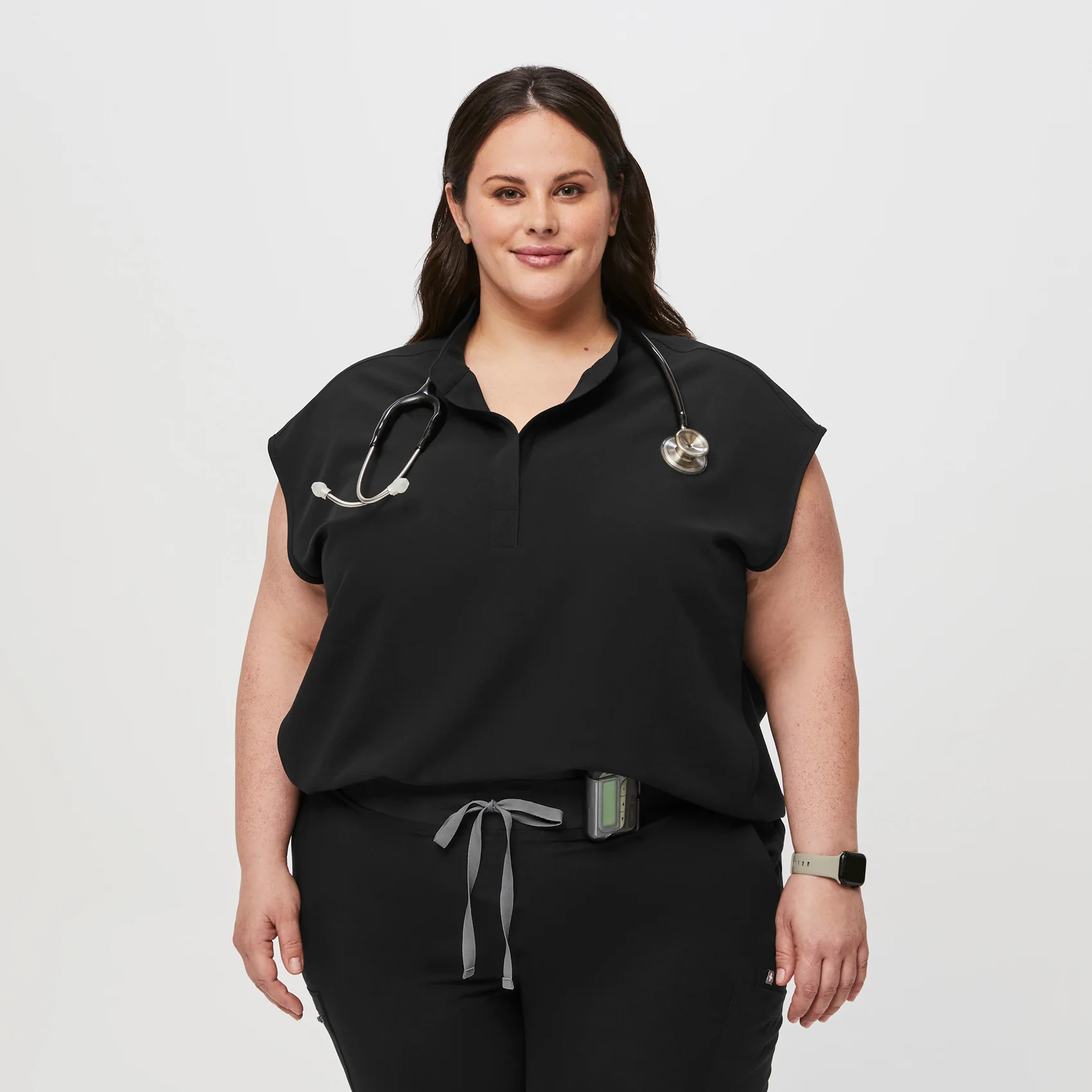 women's Black Rafaela™ - Oversized  Scrub Top (3XL - 6XL)