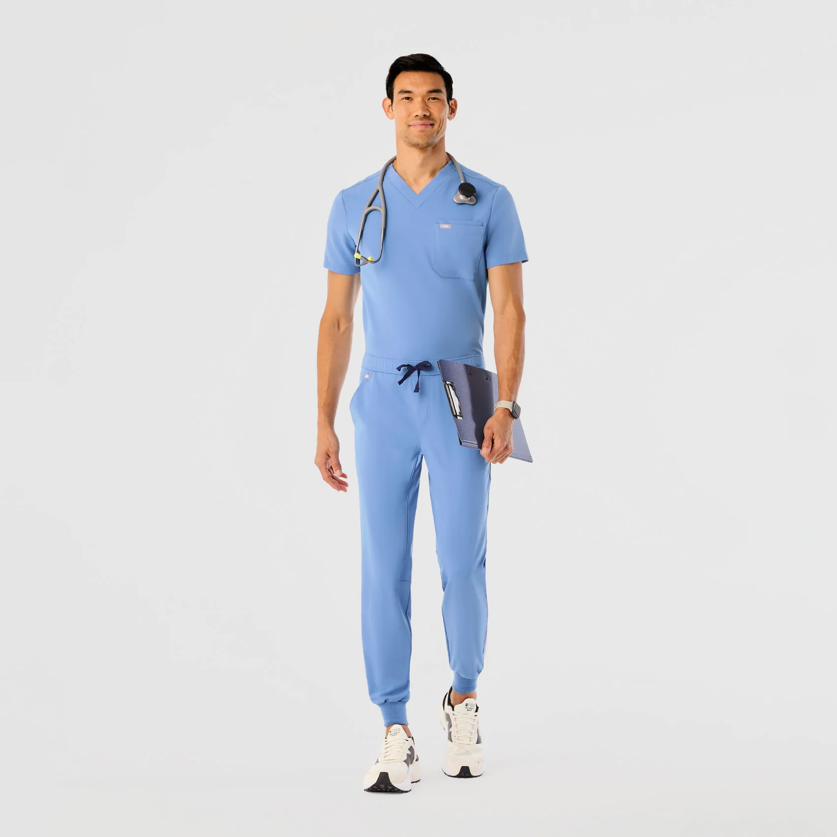 Men's Ceil Blue Leon™ - Three-Pocket Scrub Top