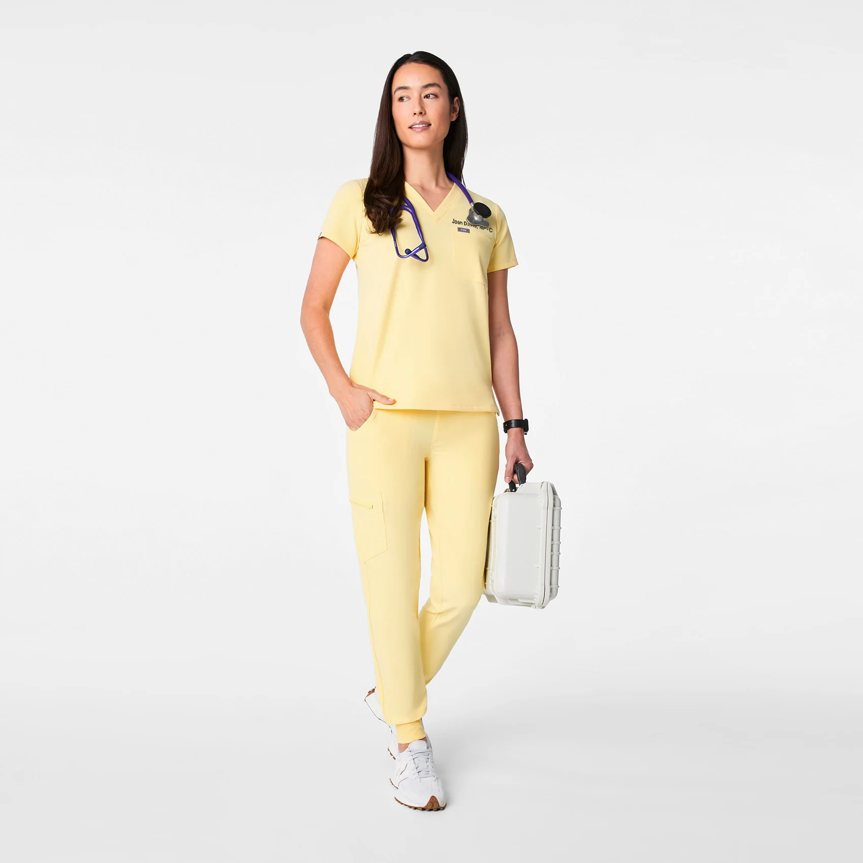 women's Butter Yellow Catarina - One-Pocket Scrub Top™