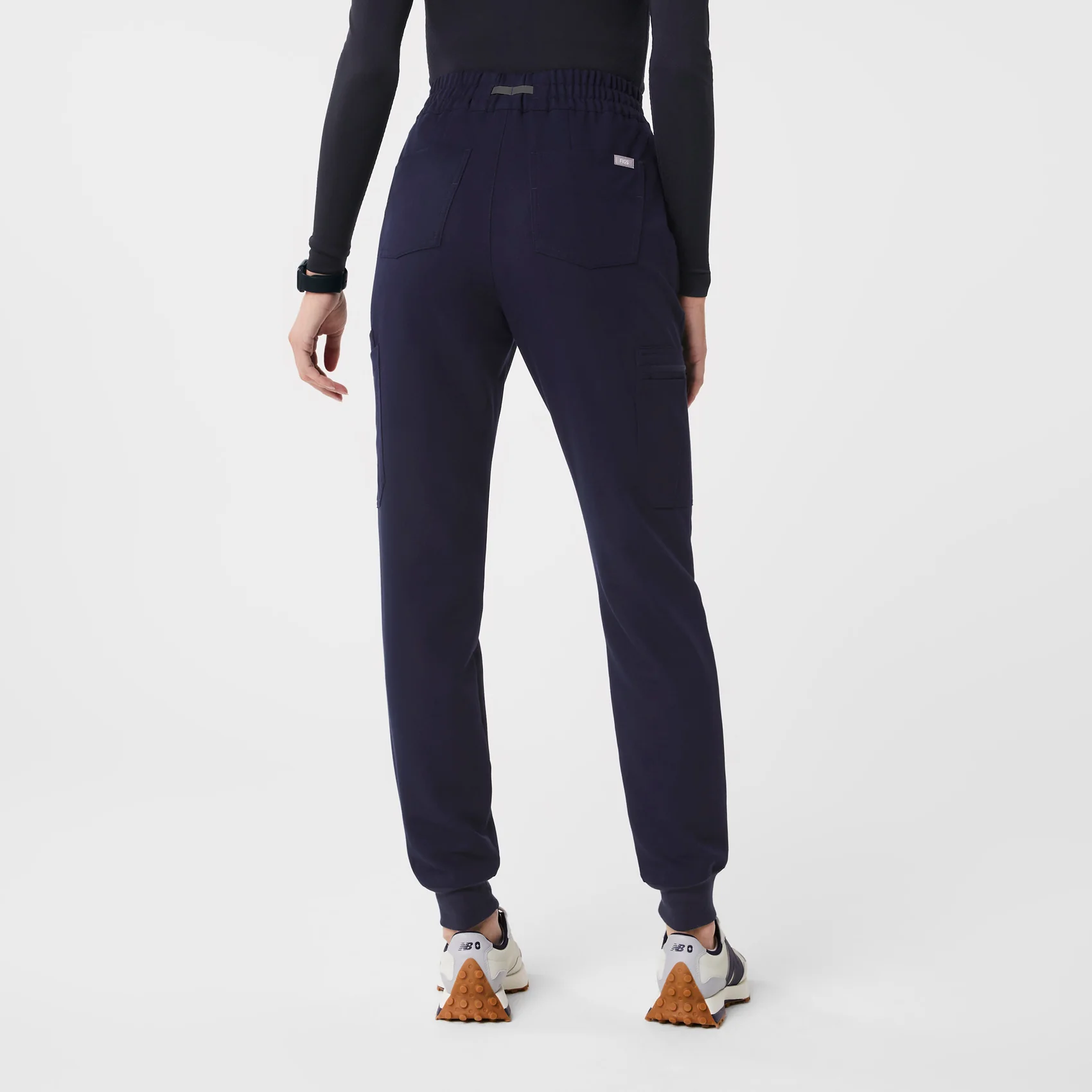 women's Navy High Waisted Uman Relaxed - Jogger Scrub Pants