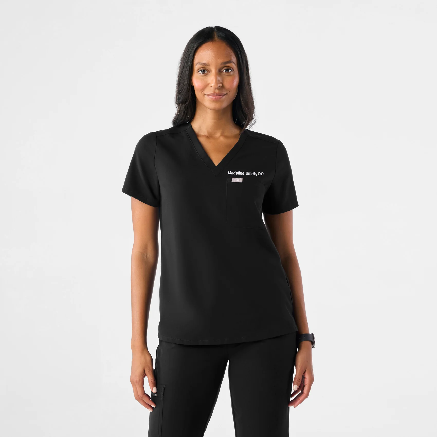 Women's Black Catarina™ - One-Pocket Scrub Top