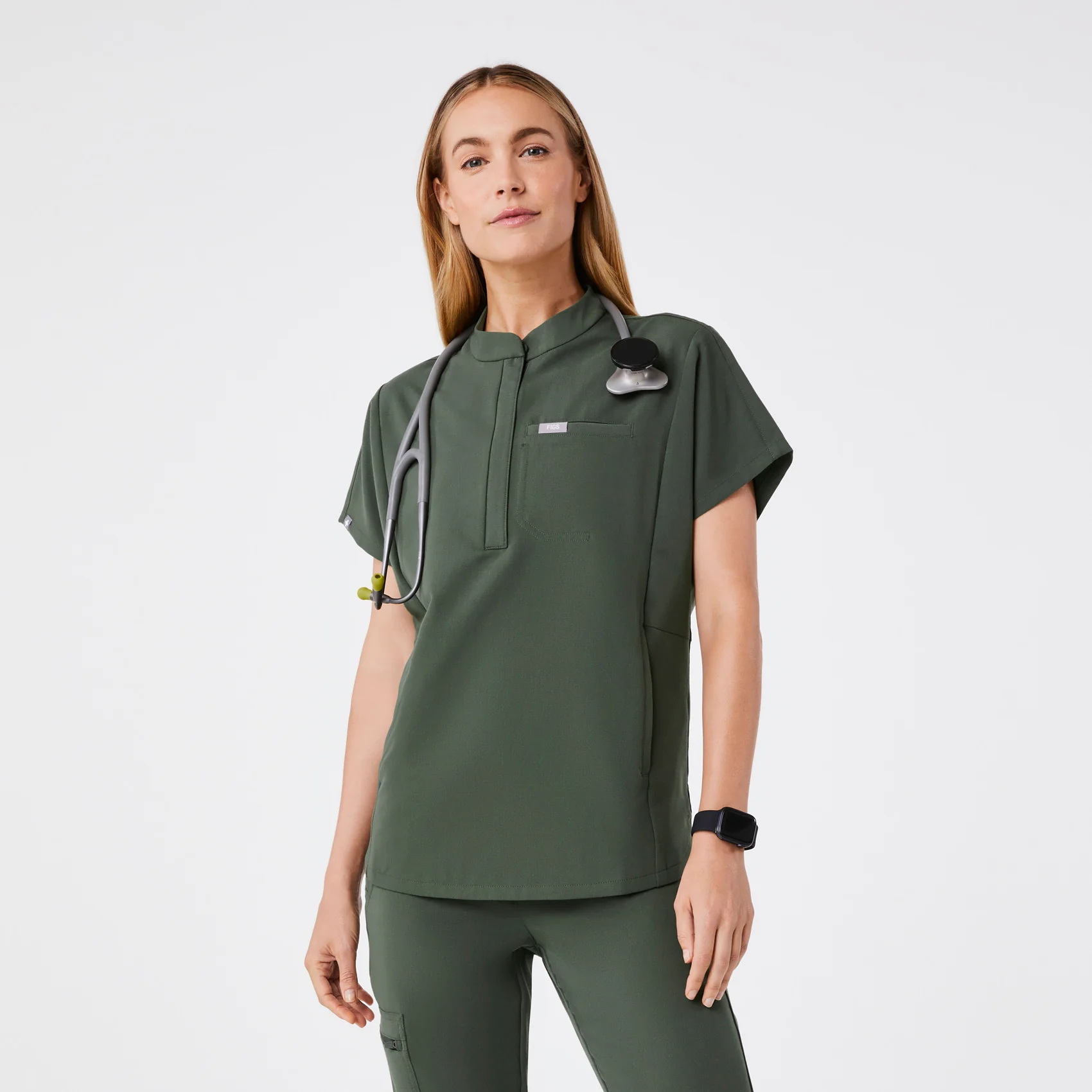 women's Moss Montex - Mock Neck Scrub Top