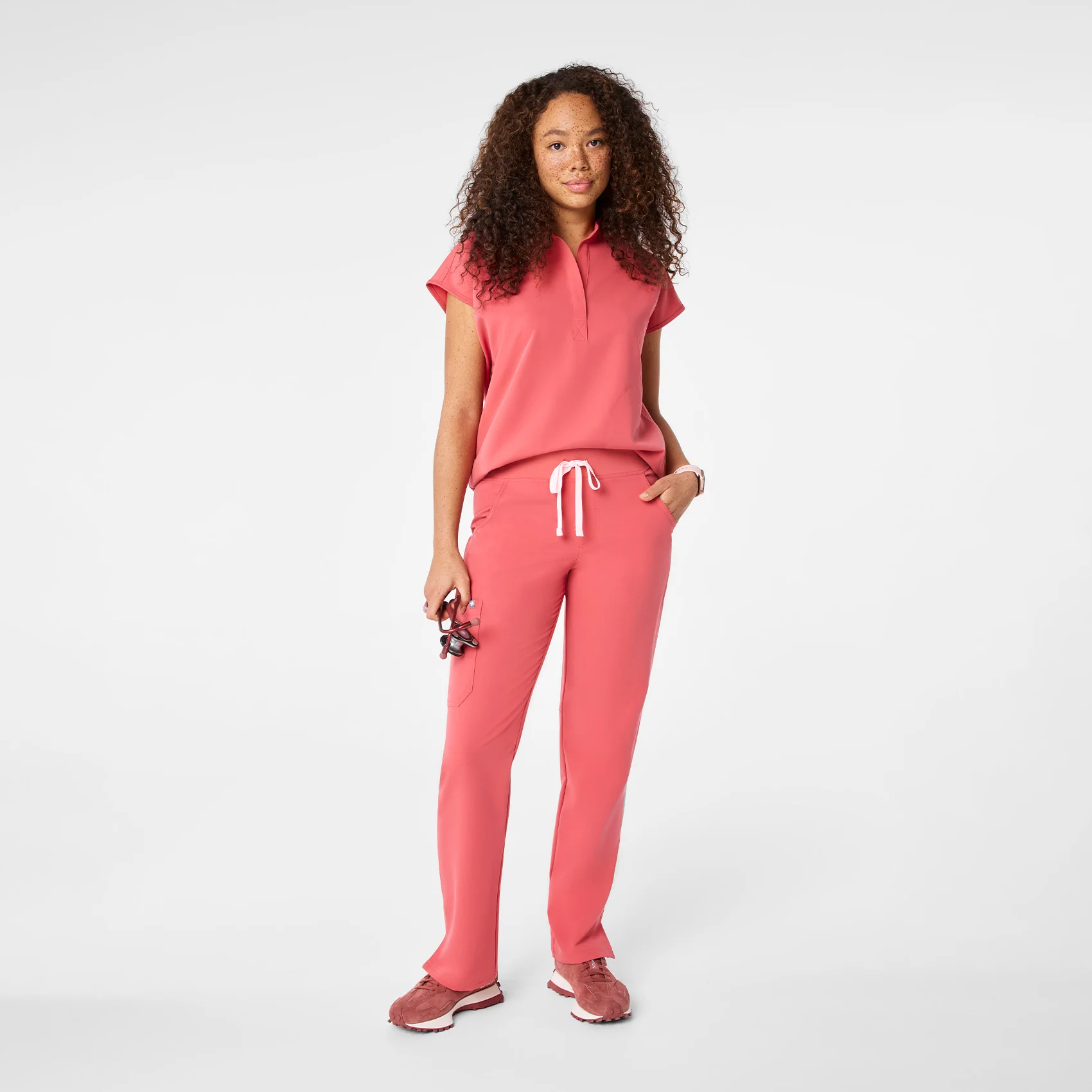 women's Pulmonary Pink Rafaela - Oversized Scrub Top™