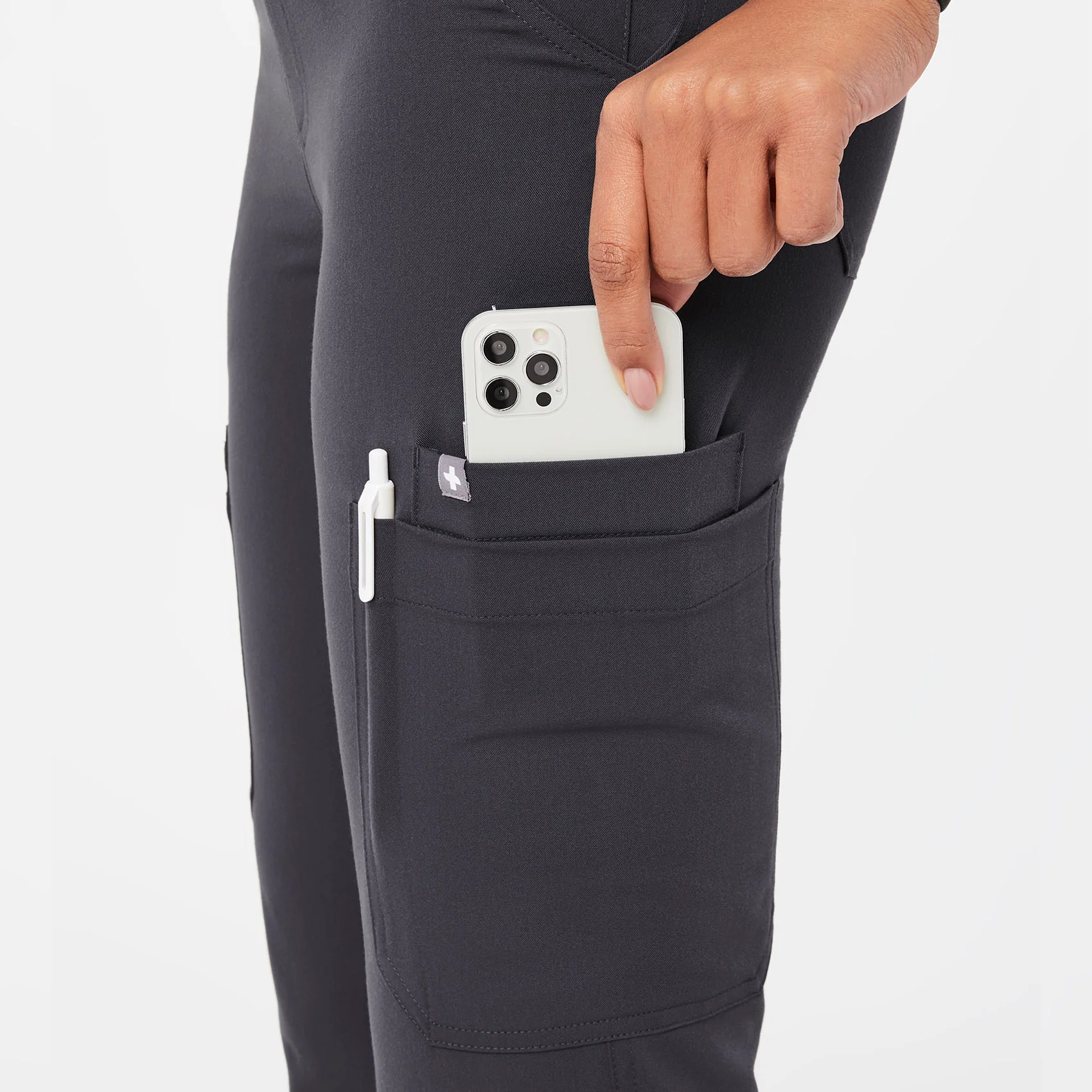 women's Charcoal Yola™ High Waisted - Skinny Scrub Pants