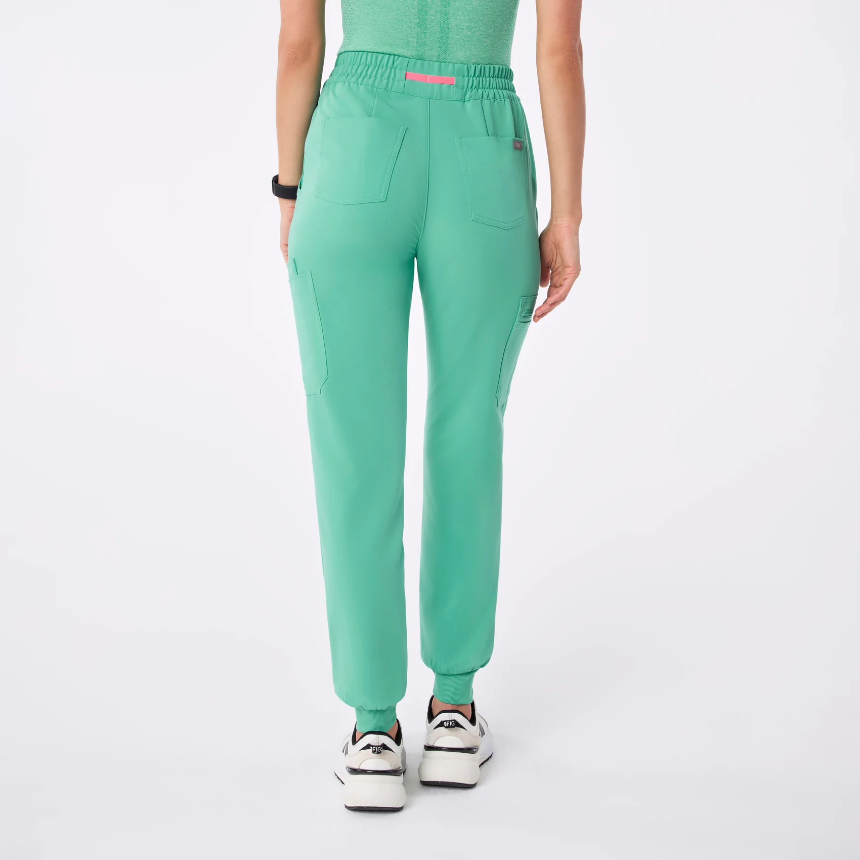 women's Surgical Green High Waisted Uman Relaxed - Jogger Scrub Pant