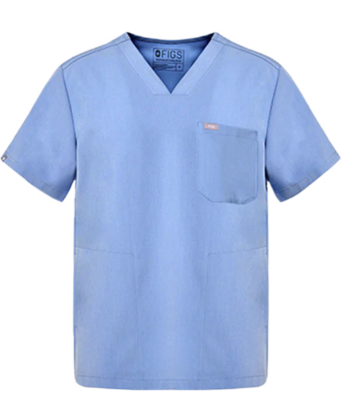 Men's Ceil Blue Chisec™ - Three-Pocket Scrub Top