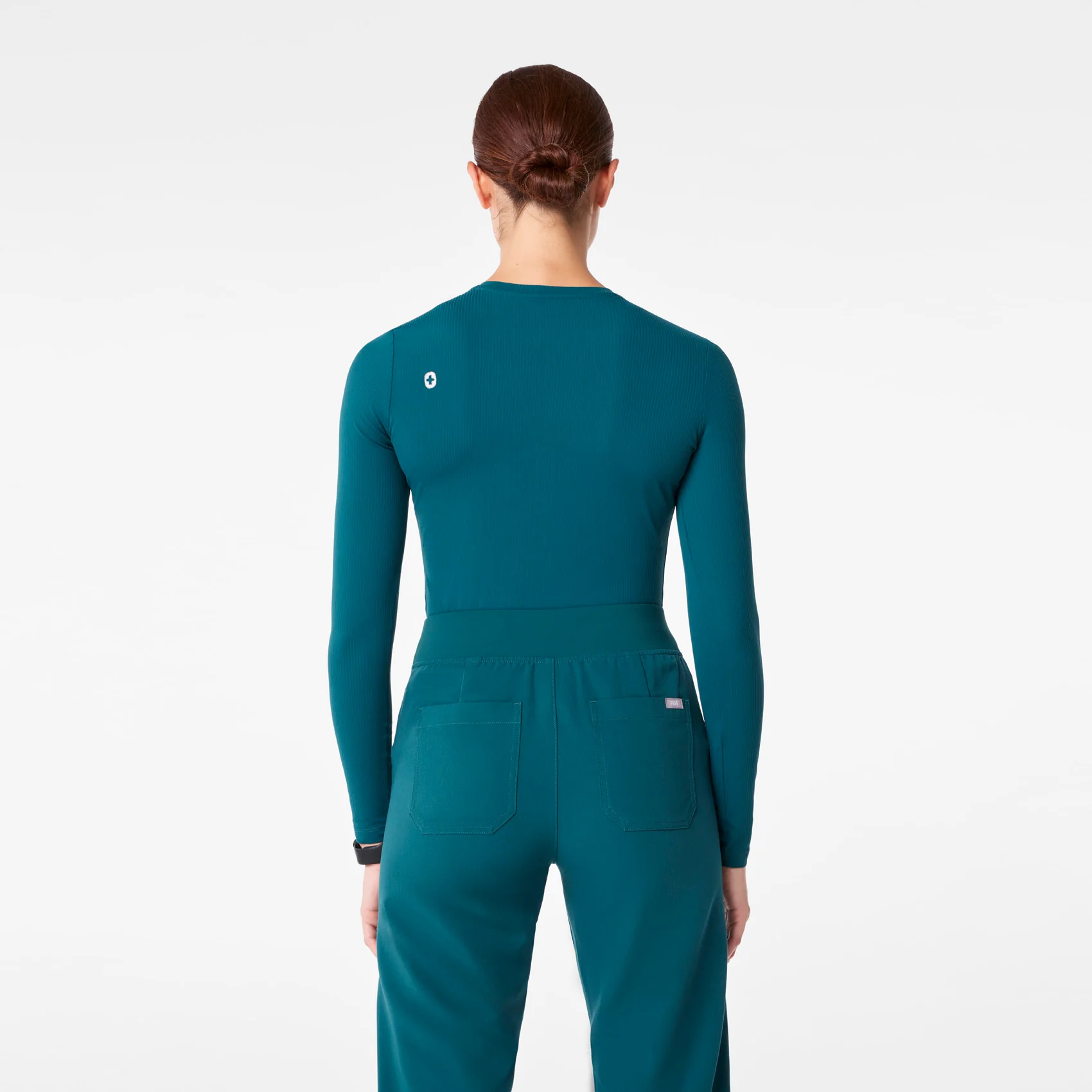 women's Caribbean Blue Ribbed - Longsleeve Underscrub