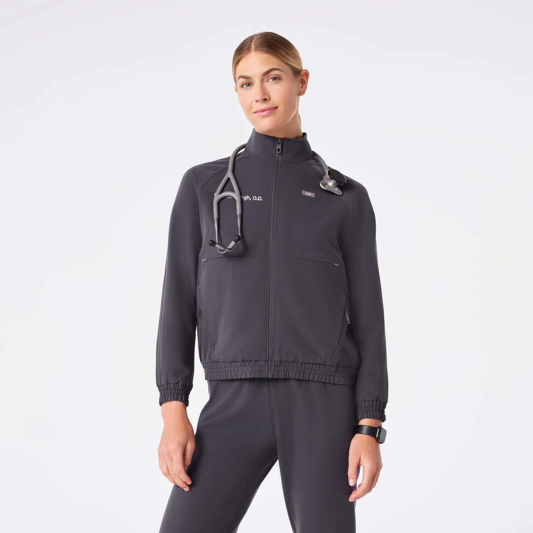 8747-women-s-charcoal-sydney-scrub-jacket-1.webp women's Charcoal Sydney - Scrub Jacket