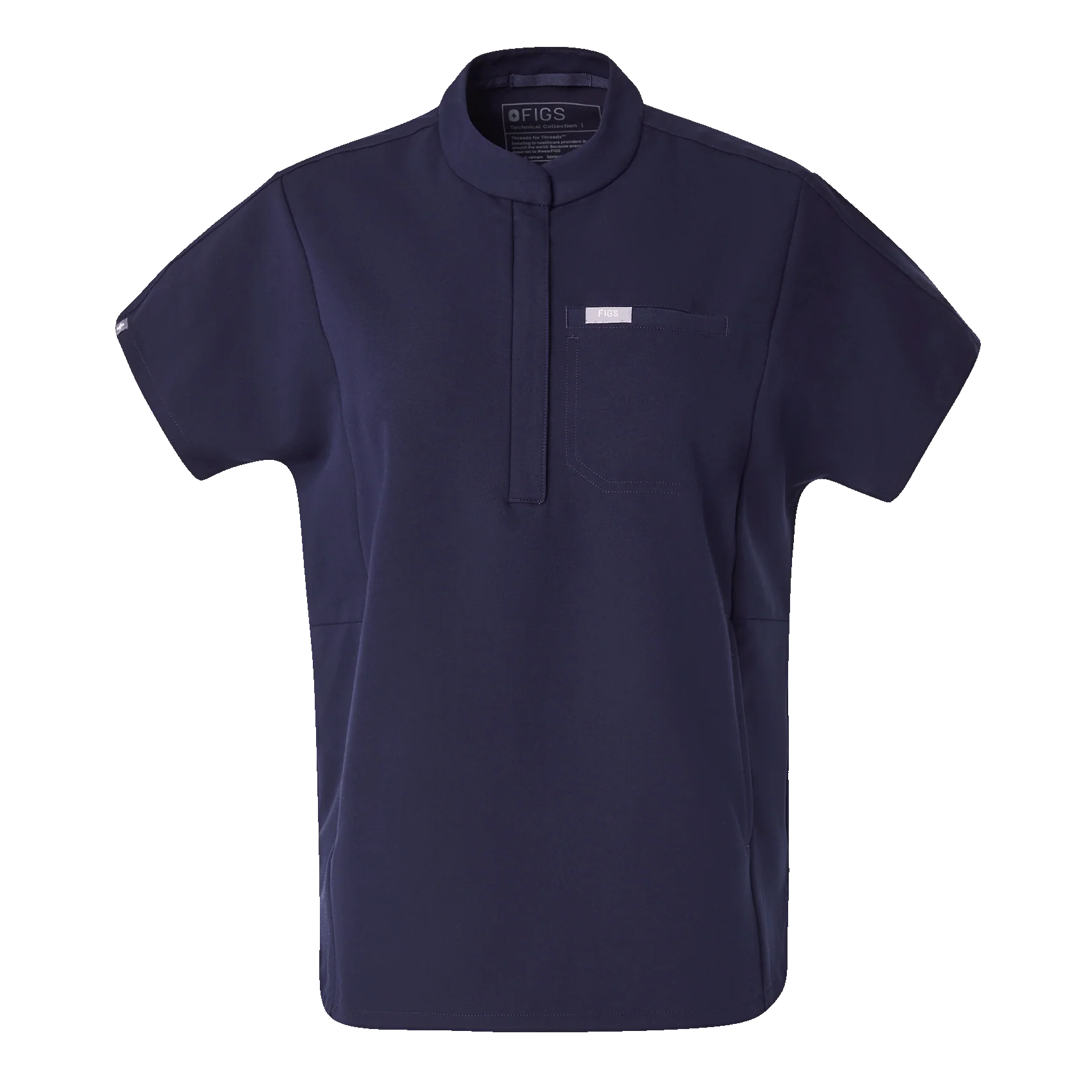 women's Caribbean Blue Montex - Mock Neck Scrub Top
