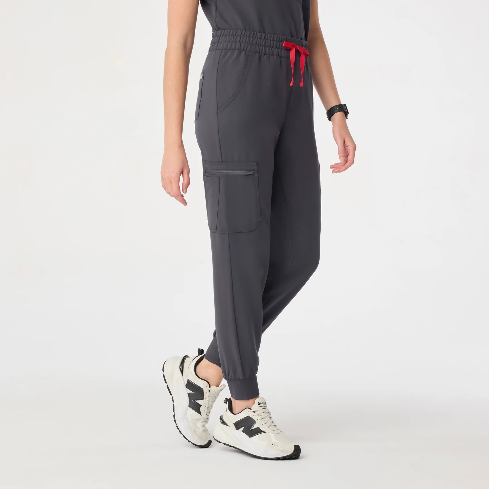 women's Charcoal High Waisted Uman Relaxed - Jogger Scrub Pant