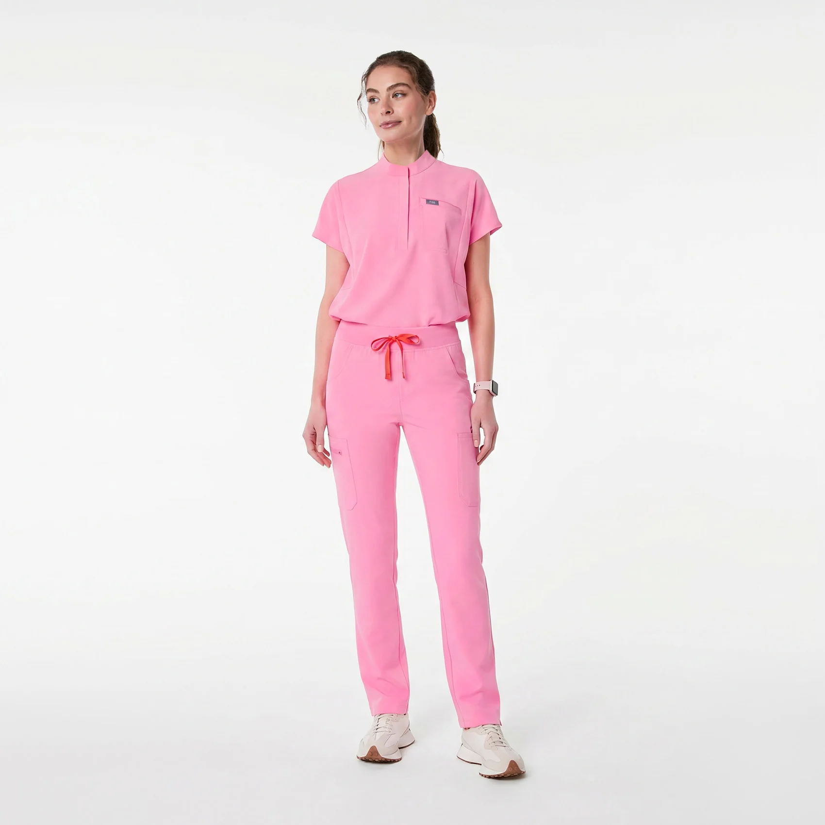 9191-women-s-sunrise-pink-montex-mock-neck-scrub-top-2.webp women's Sunrise Pink Montex - Mock Neck Scrub Top