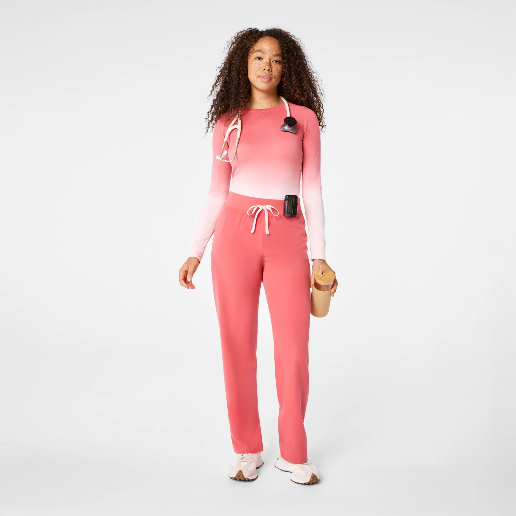 women's Pulmonary Pink High Waisted Livingston - Basic Scrub Pant™