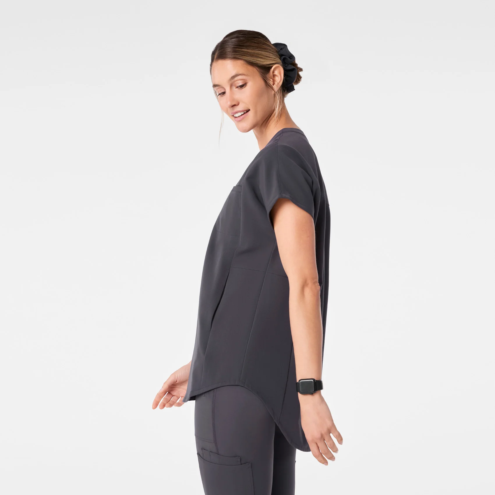 9309-women-s-charcoal-addison-oversized-tunic-scrub-top-3.webp women's Charcoal Addison Oversized Tunic- Scrub Top