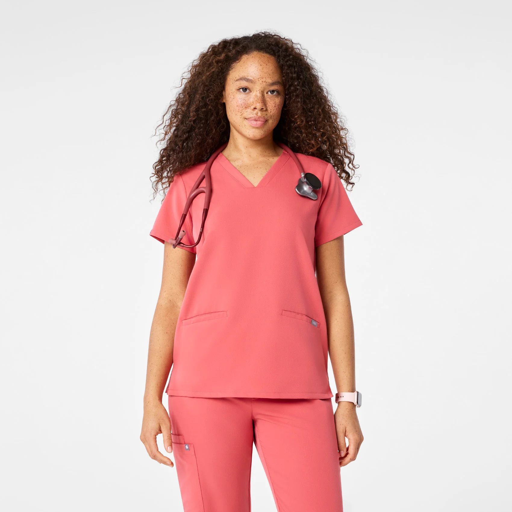 9404-women-s-pulmonary-pink-casma-three-pocket-scrub-toptm-1.webp women's Pulmonary Pink Casma - Three-Pocket Scrub Top™