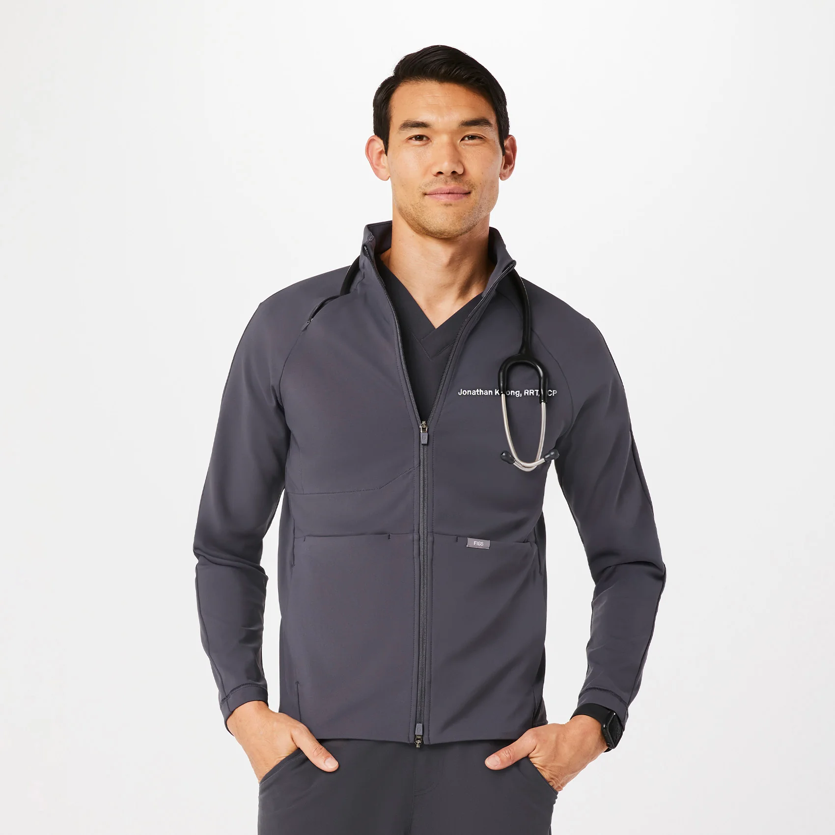 9579-men-s-charcoal-on-shift-contourknit-jackettm-1.webp men's Charcoal On-Shift ContourKnit Jacket™