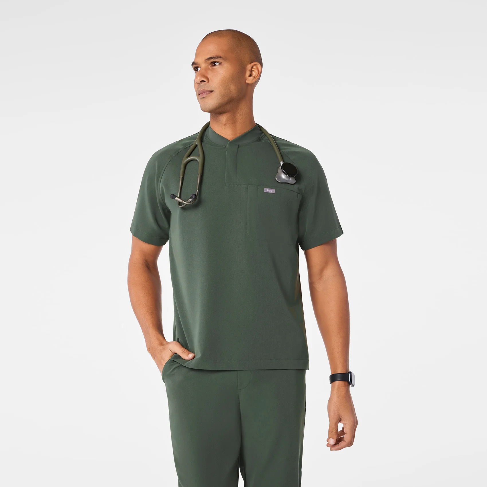 9766-men-s-moss-stratton-henley-shortsleeve-scrub-top-1.webp men's Moss Stratton Henley - Shortsleeve Scrub Top